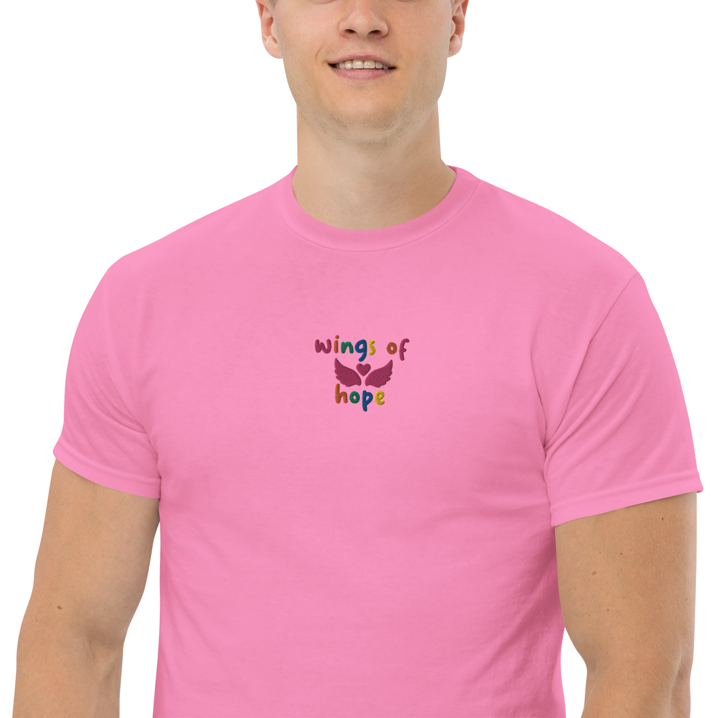 Wings Of Hope Embroidered Men's T-Shirt