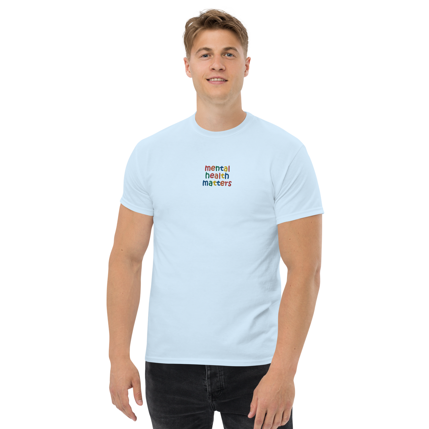 Mental Health Matters Embroidered Men's T-Shirt