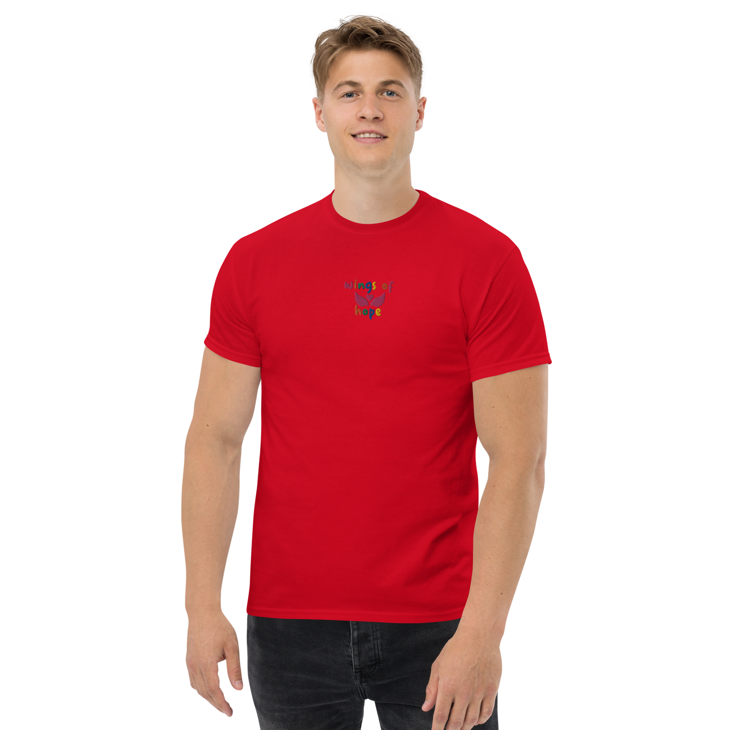 Wings Of Hope Embroidered Men's T-Shirt