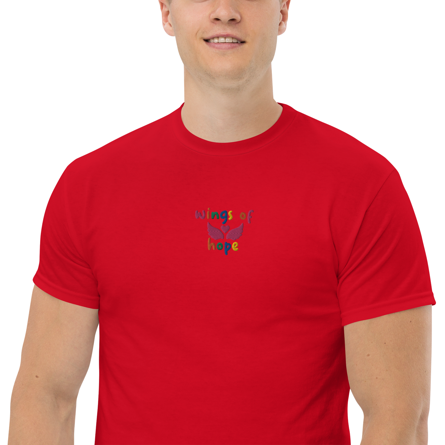 Wings Of Hope Embroidered Men's T-Shirt