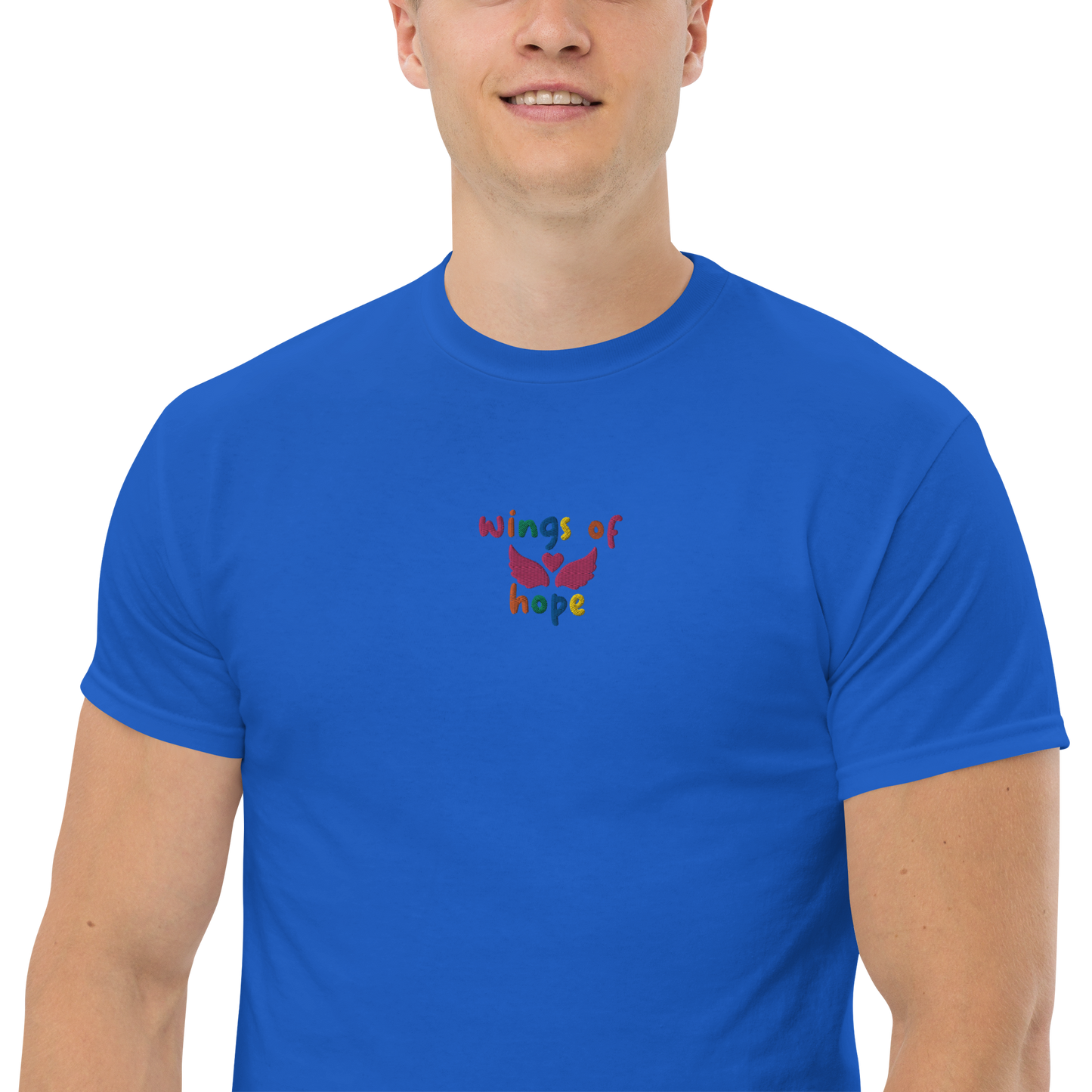 Wings Of Hope Embroidered Men's T-Shirt