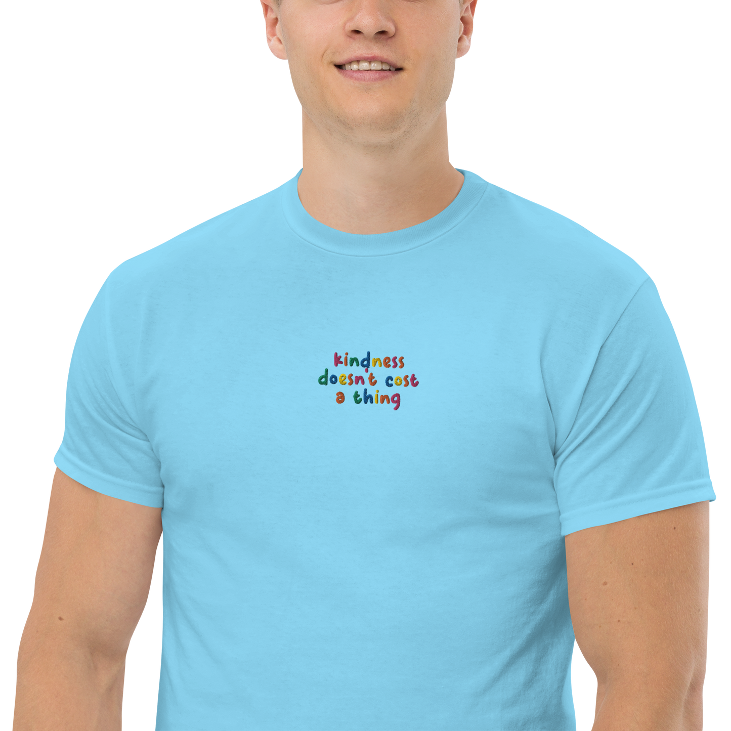 Kindness Doesn't Cost A Thing Embroidered Men's T-Shirt