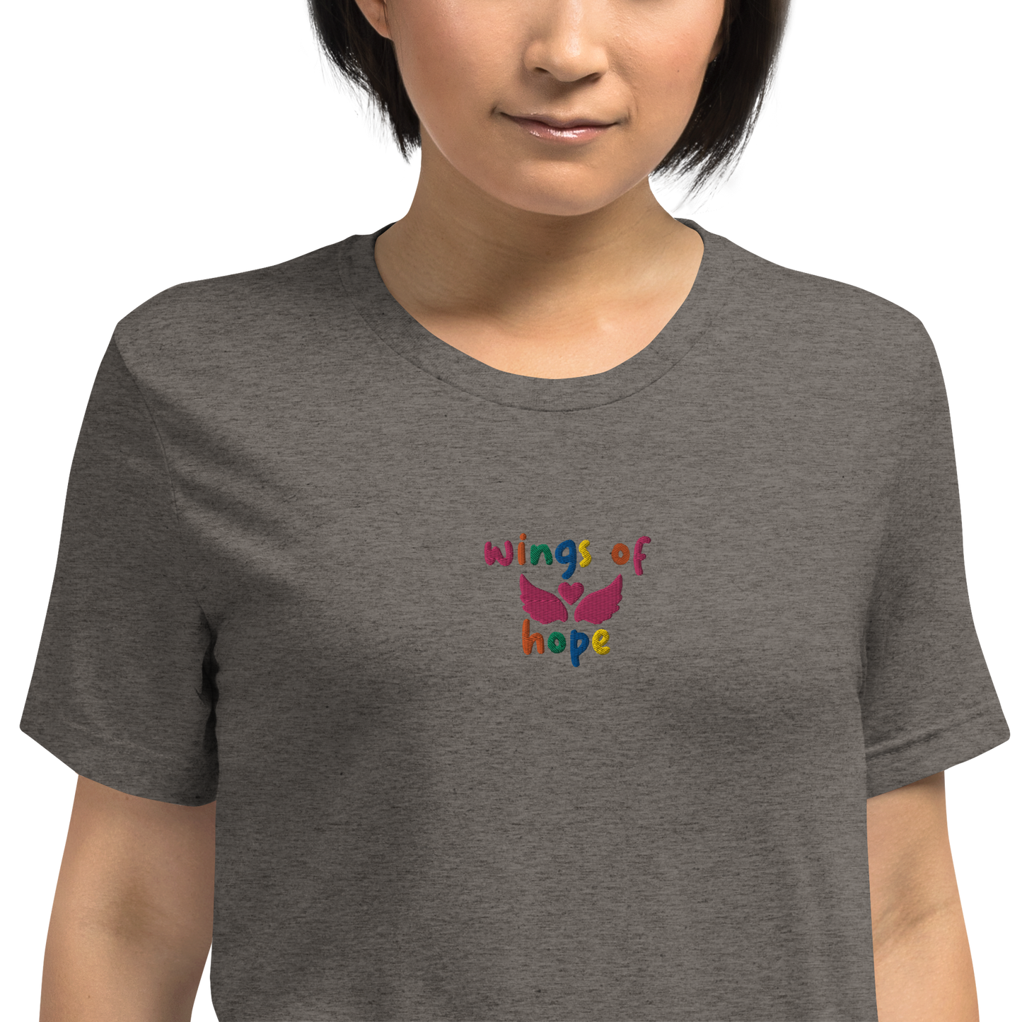 Wings Of Hope Embroidered Unisex T-Shirt