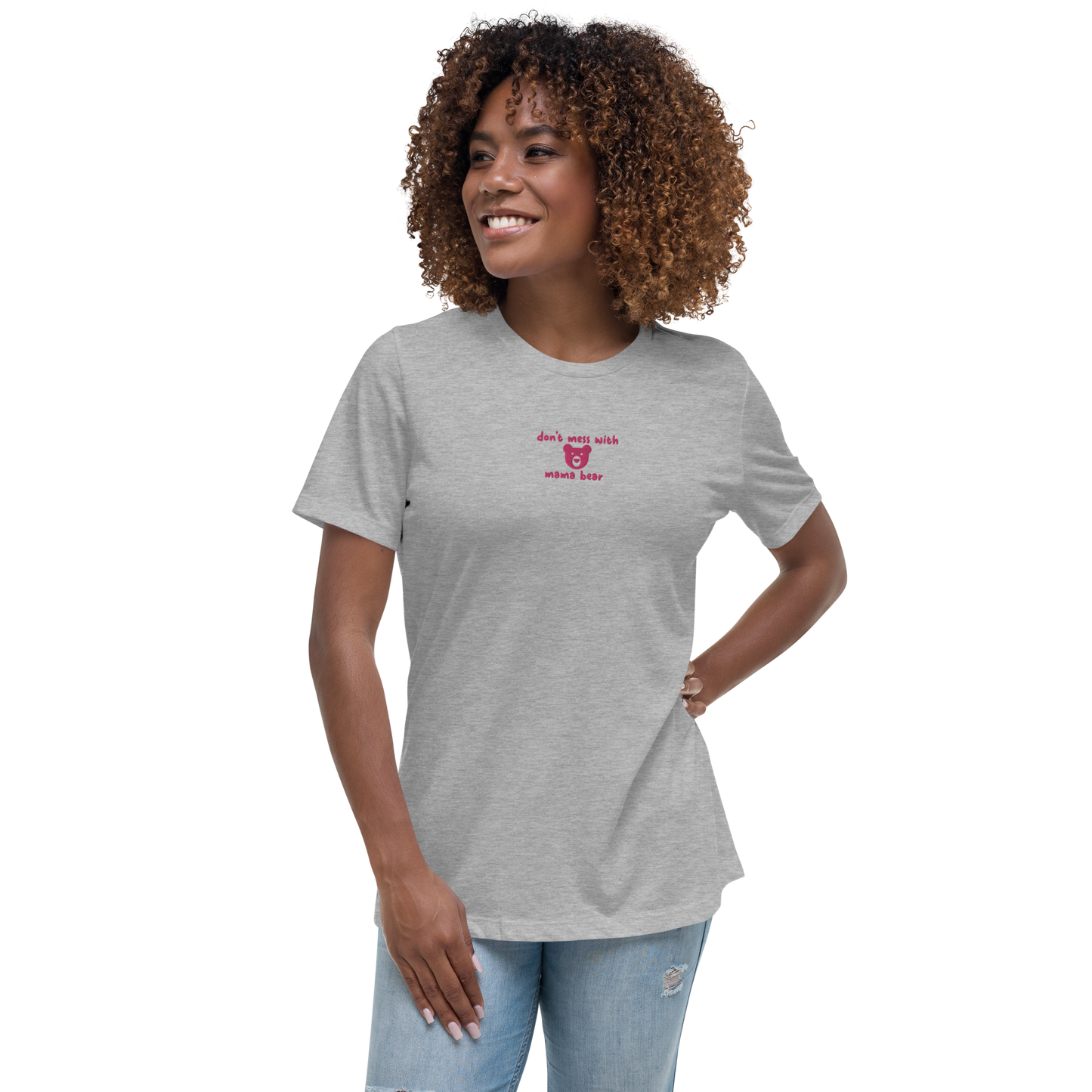 Don't Mess With Mama Bear Embroidered Women's T-Shirt