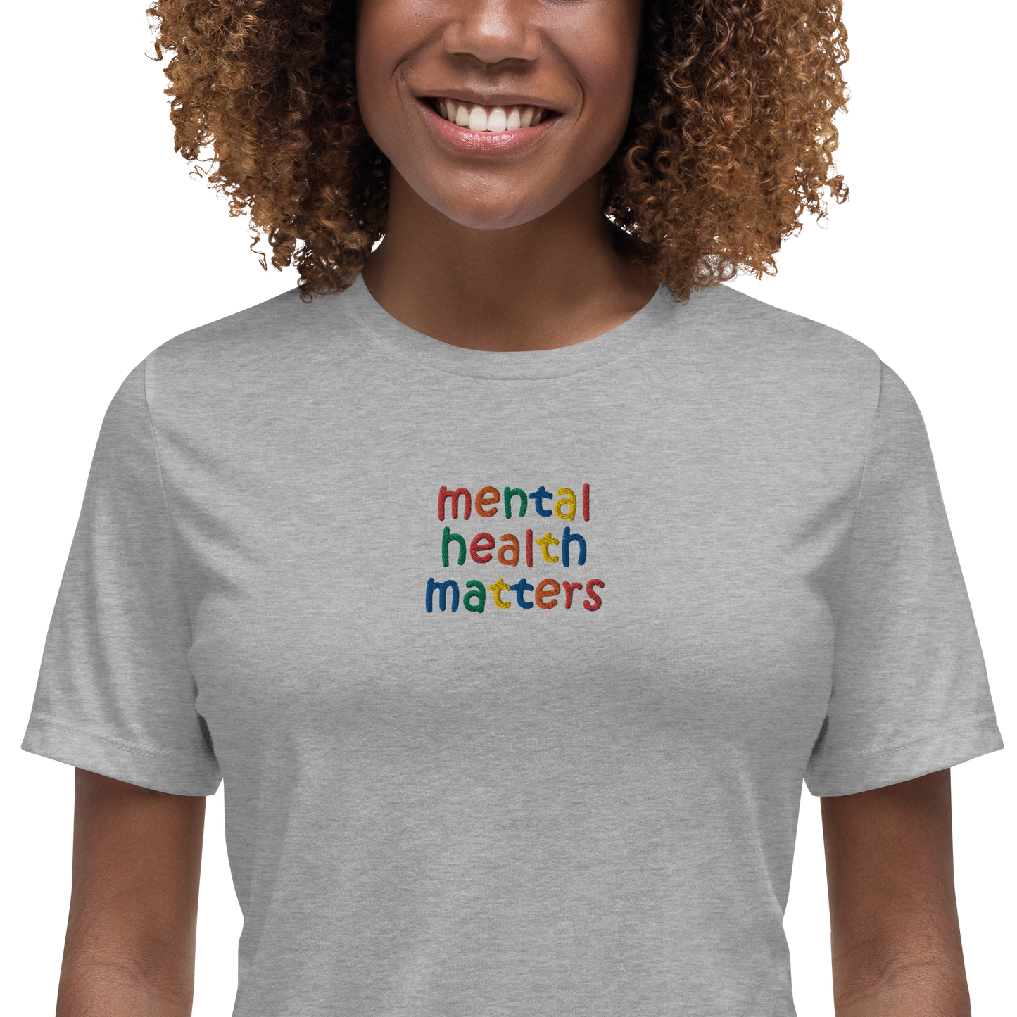 Mental Health Matters Embroidered Women's T-Shirt