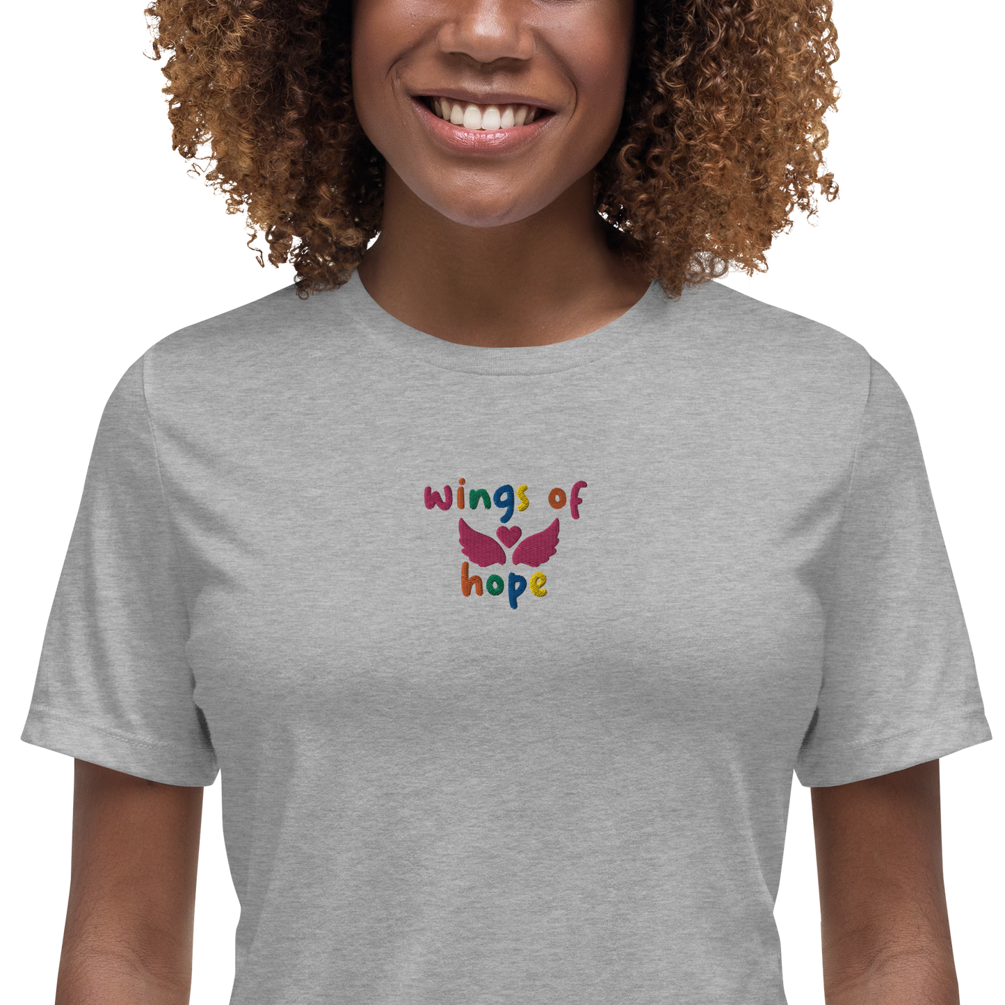 Wings Of Hope Embroidered Women's T-Shirt