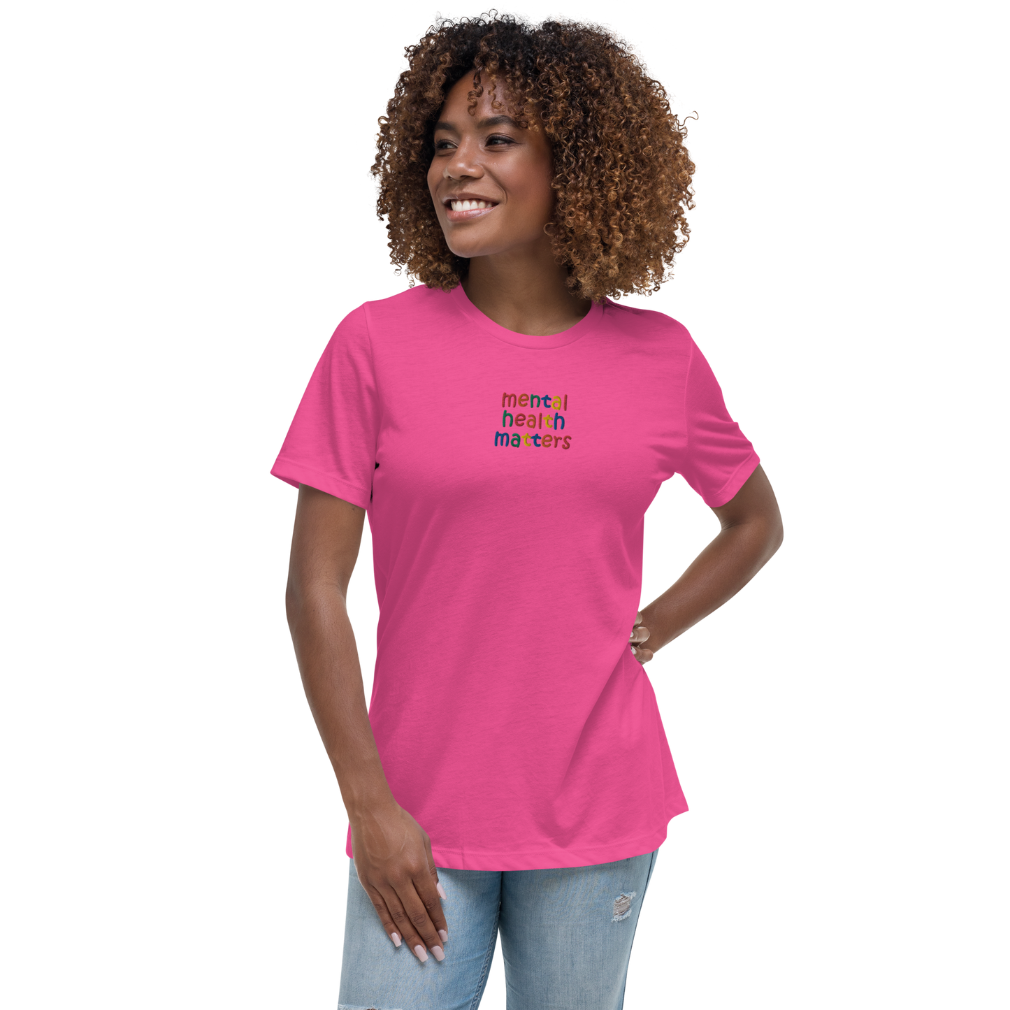 Mental Health Matters Embroidered Women's T-Shirt