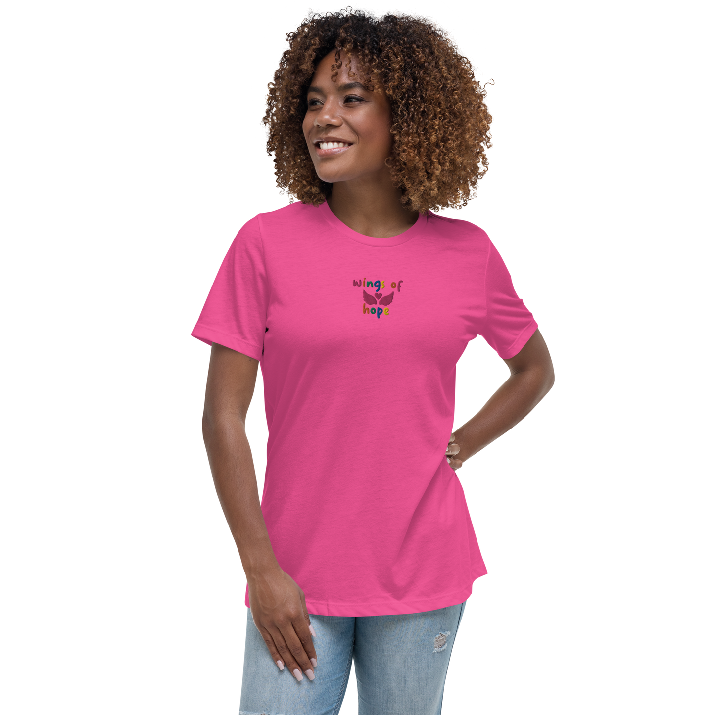 Wings Of Hope Embroidered Women's T-Shirt