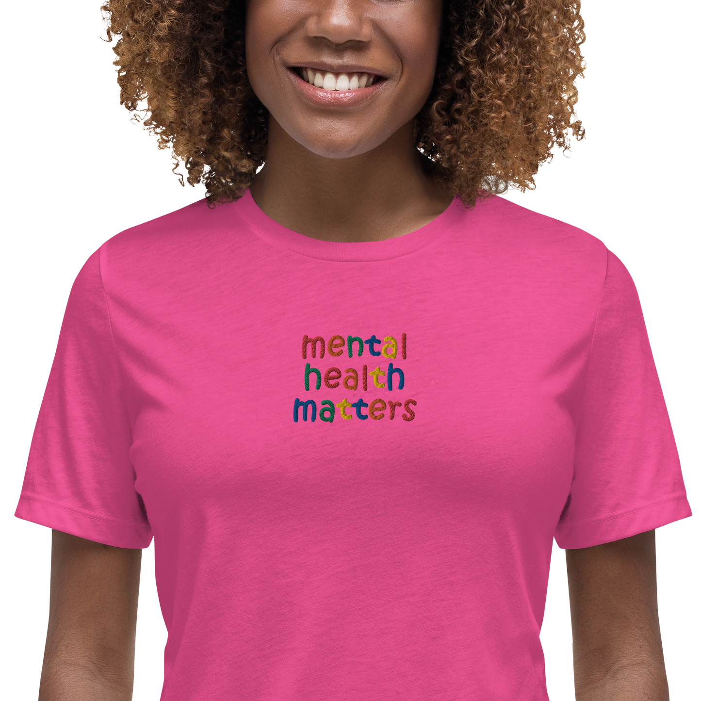 Mental Health Matters Embroidered Women's T-Shirt