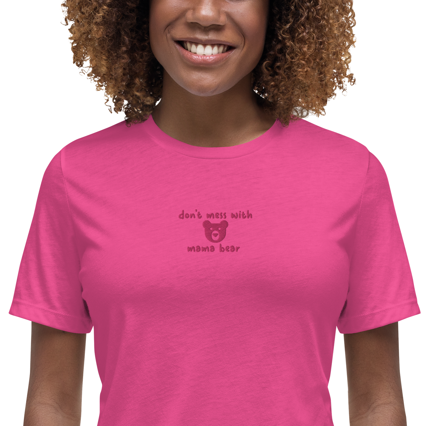 Don't Mess With Mama Bear Embroidered Women's T-Shirt