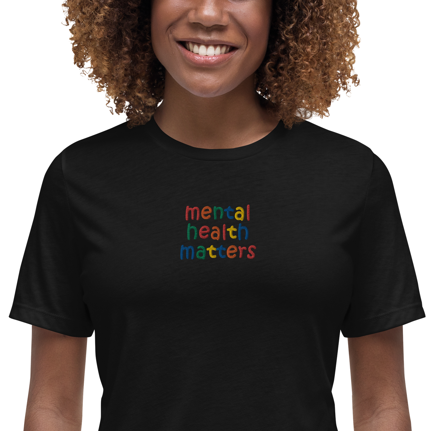 Mental Health Matters Embroidered Women's T-Shirt