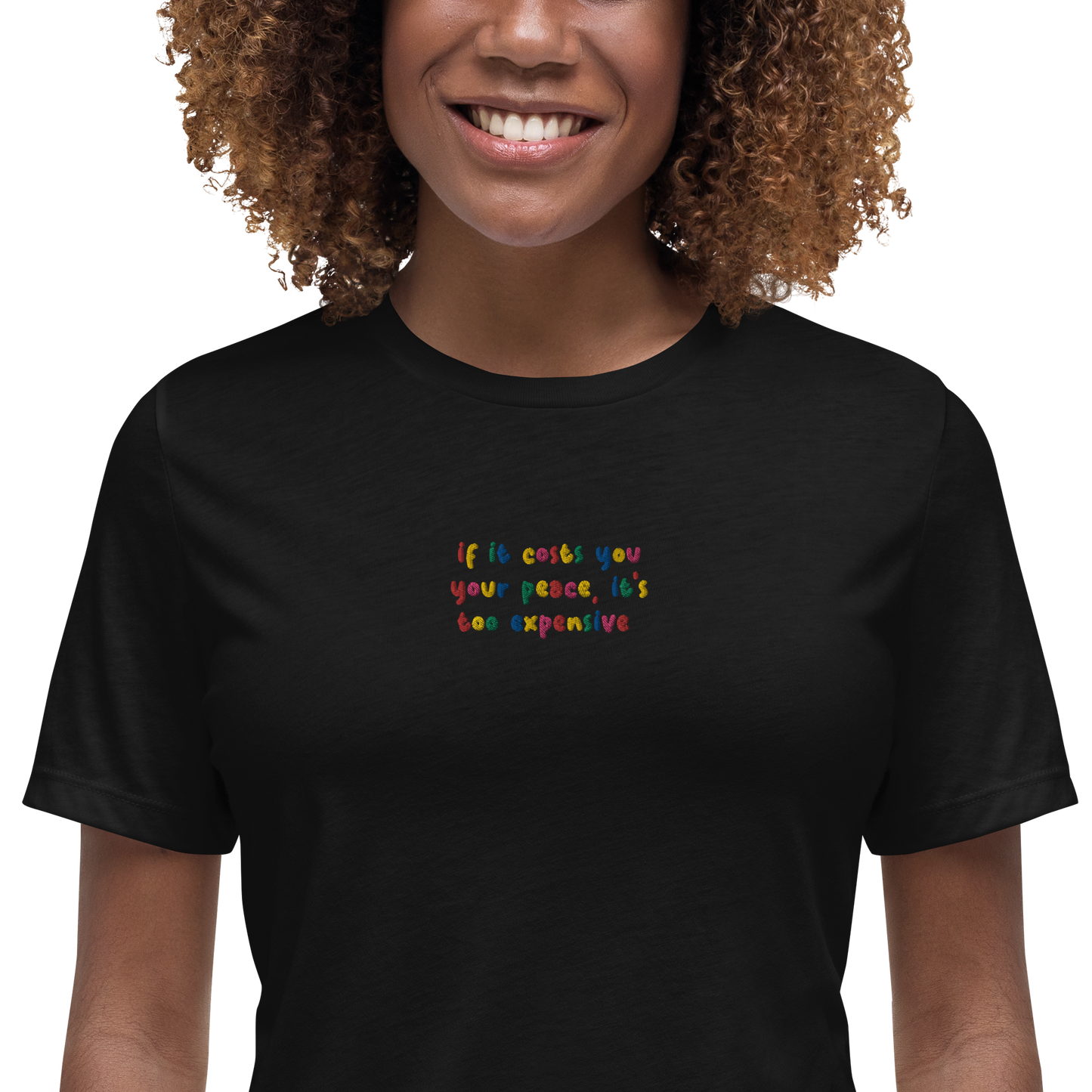 Cost Of Peace Embroidered Women's T-Shirt