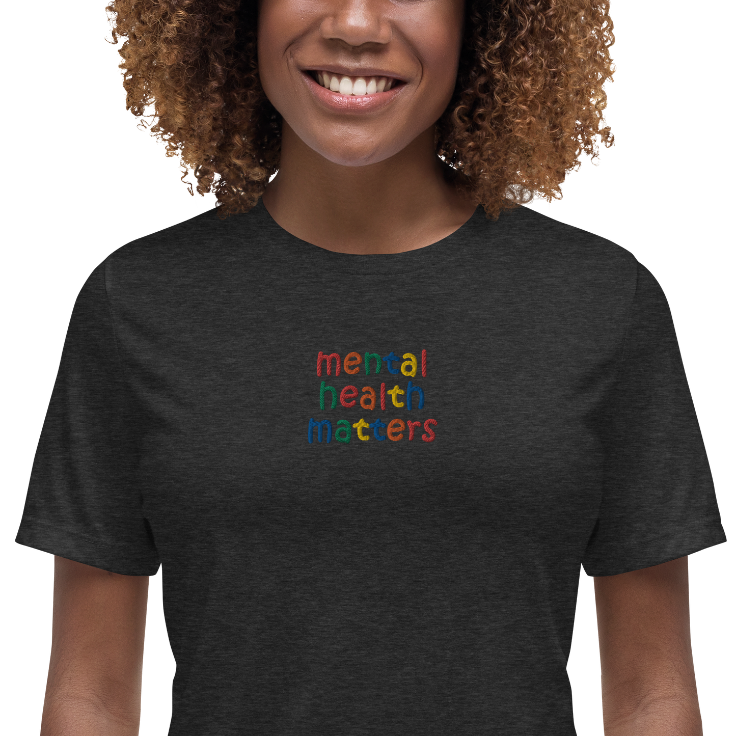 Mental Health Matters Embroidered Women's T-Shirt