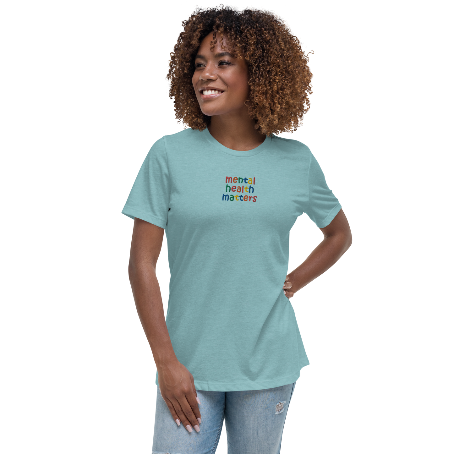 Mental Health Matters Embroidered Women's T-Shirt