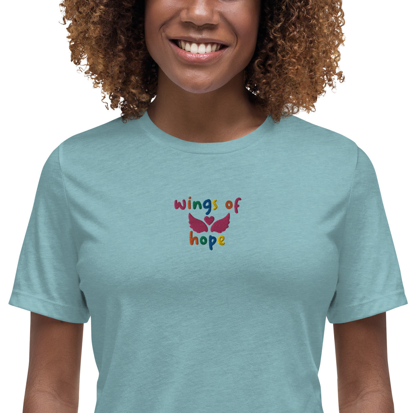 Wings Of Hope Embroidered Women's T-Shirt