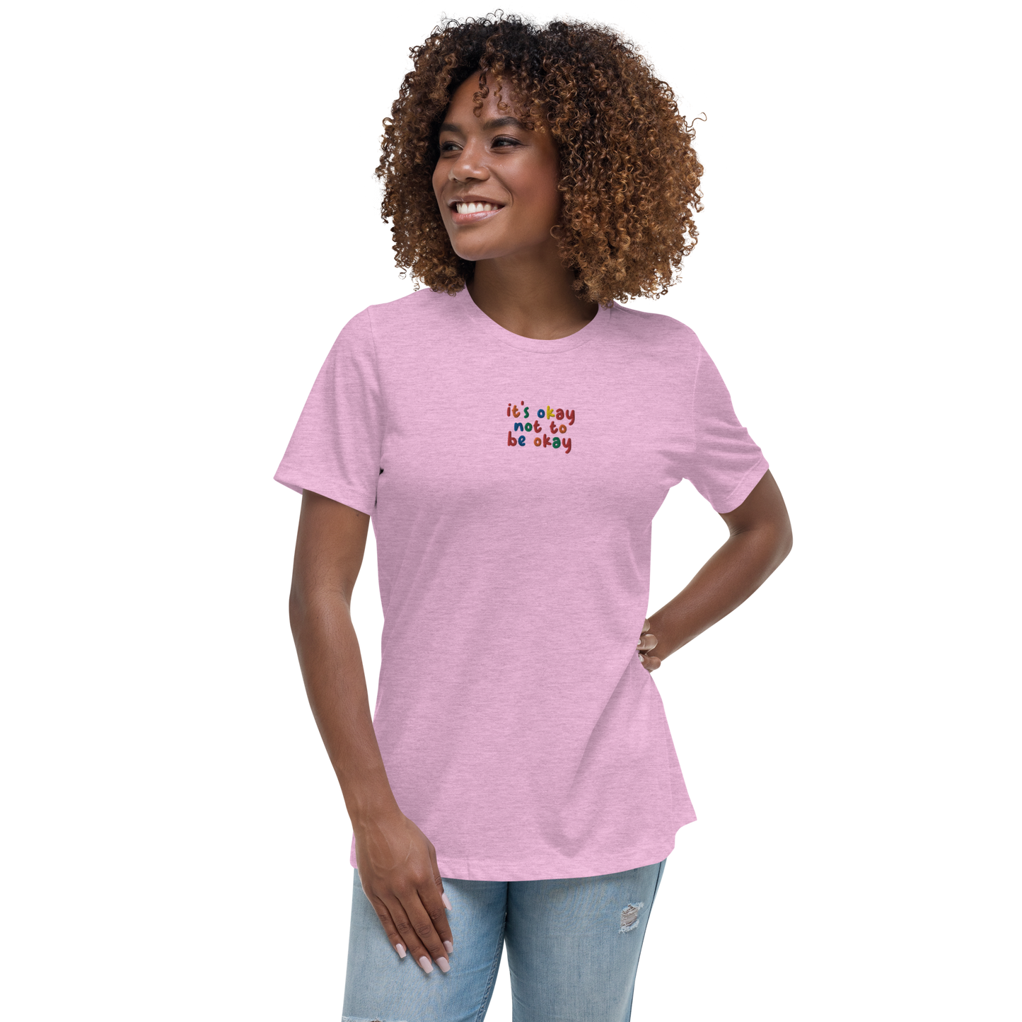 It's Okay To Not Be Okay Embroidered Women's T-Shirt