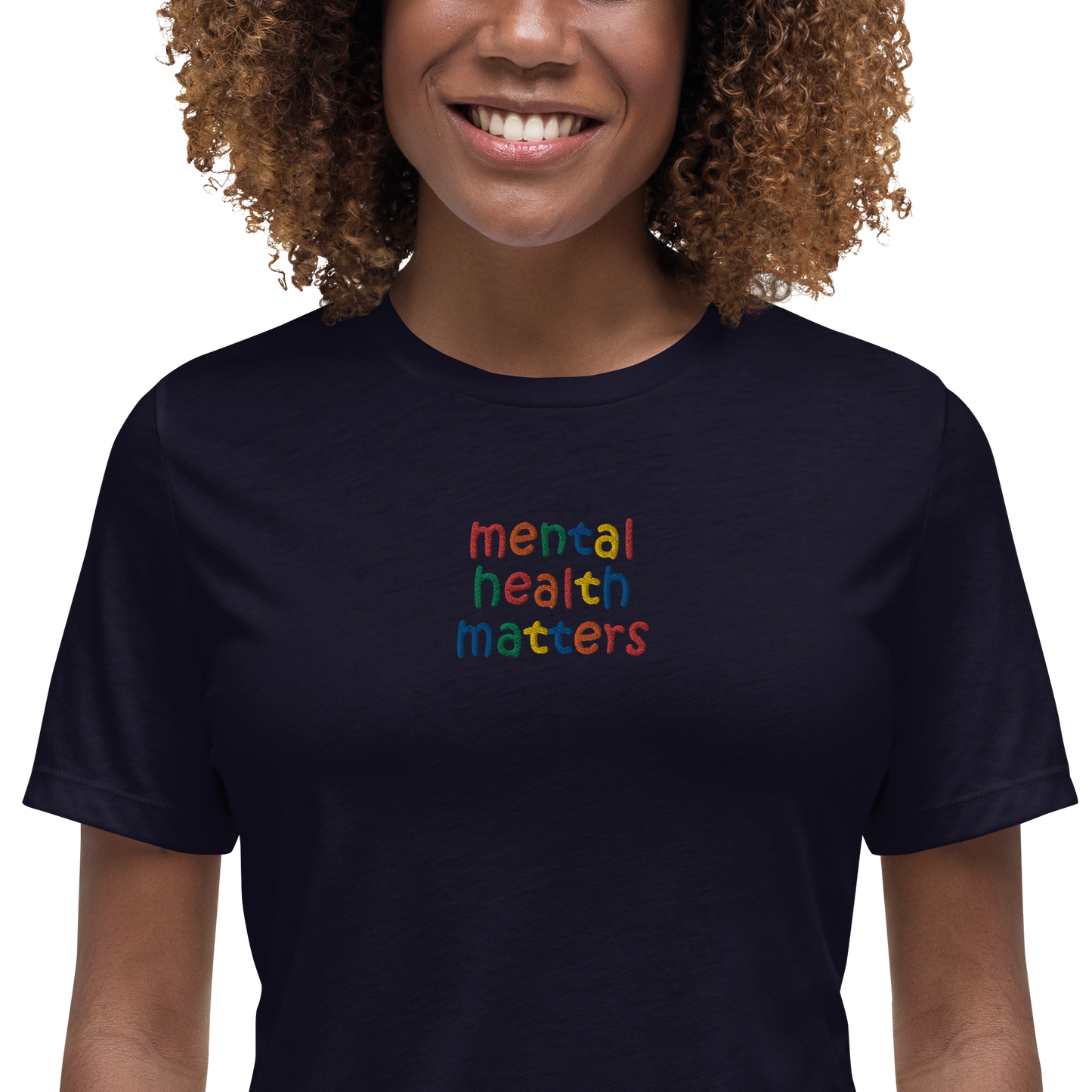 Mental Health Matters Embroidered Women's T-Shirt