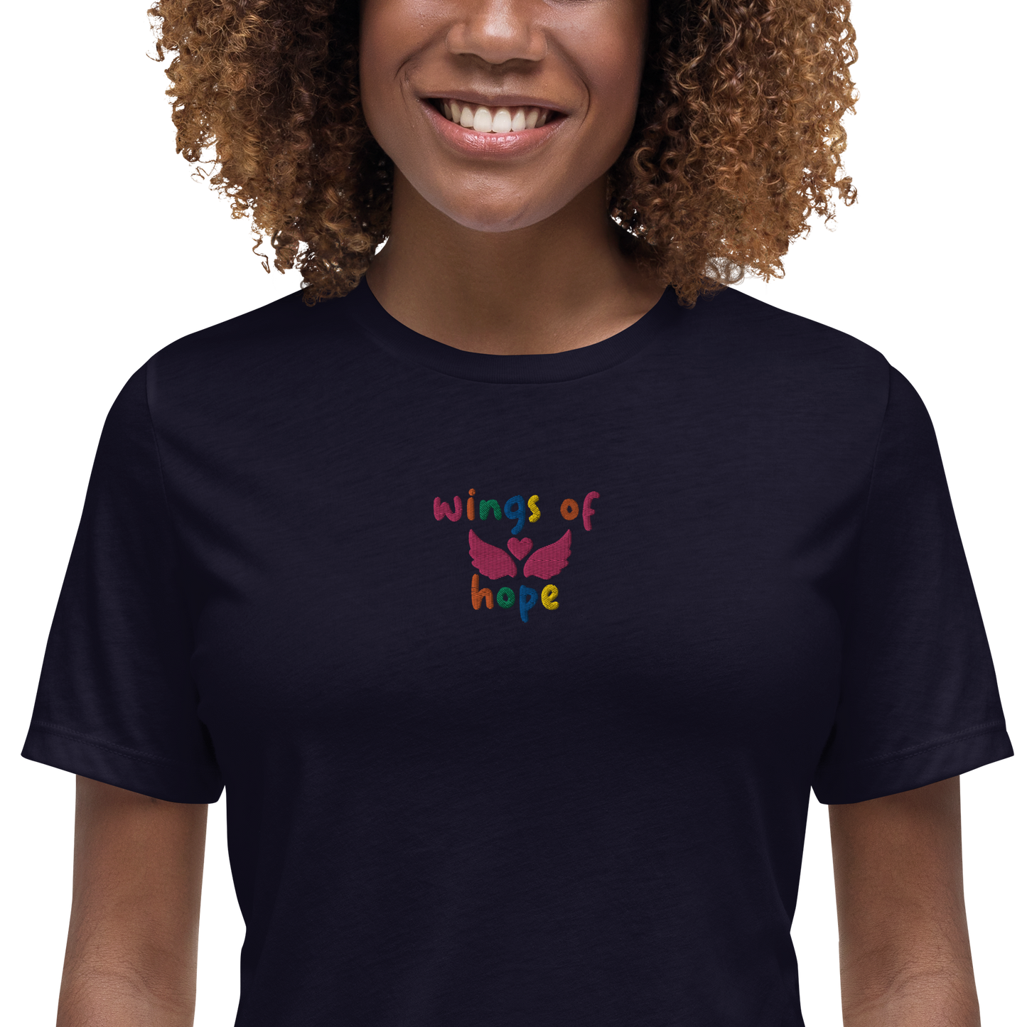 Wings Of Hope Embroidered Women's T-Shirt