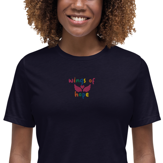 Wings Of Hope Embroidered Women's T-Shirt