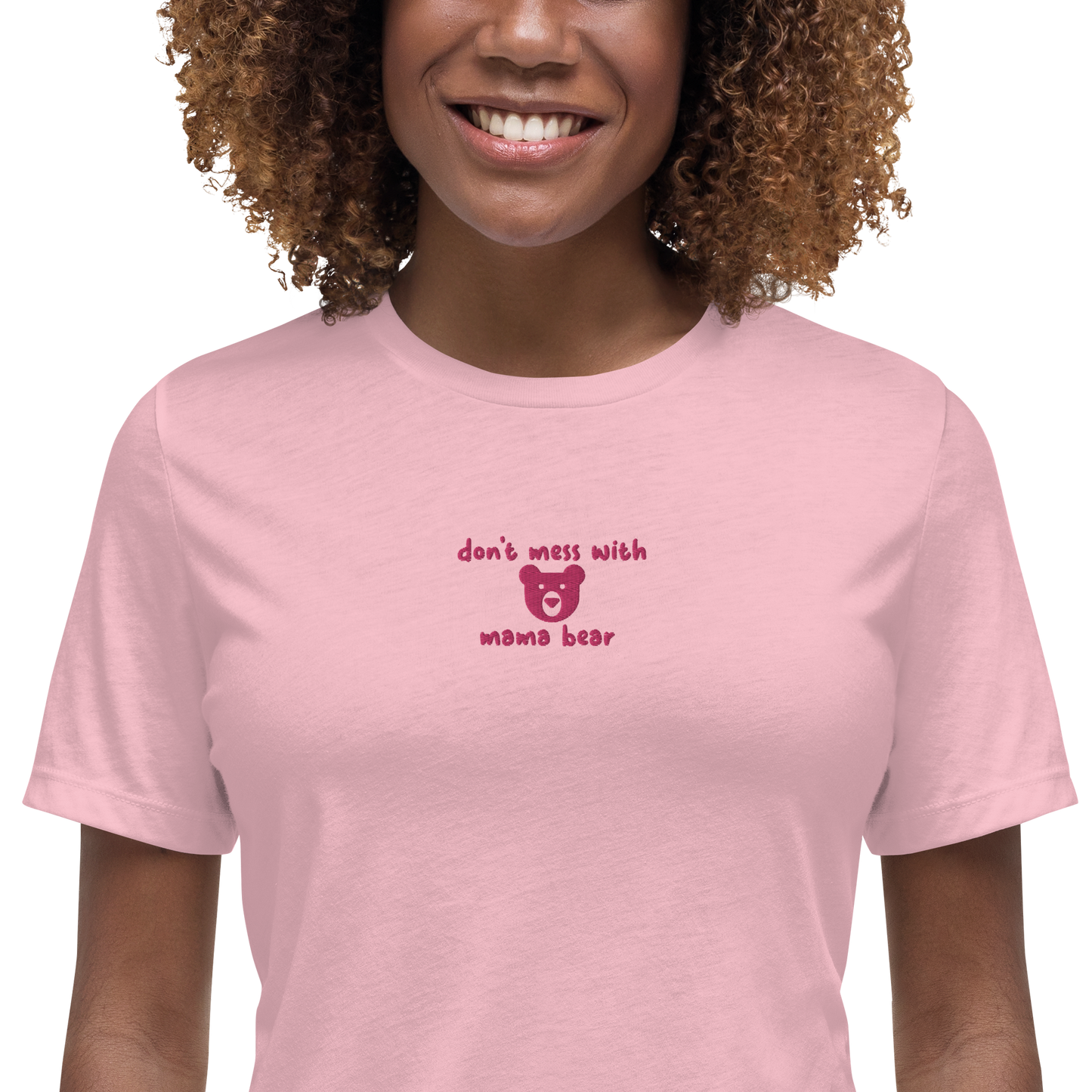 Don't Mess With Mama Bear Embroidered Women's T-Shirt