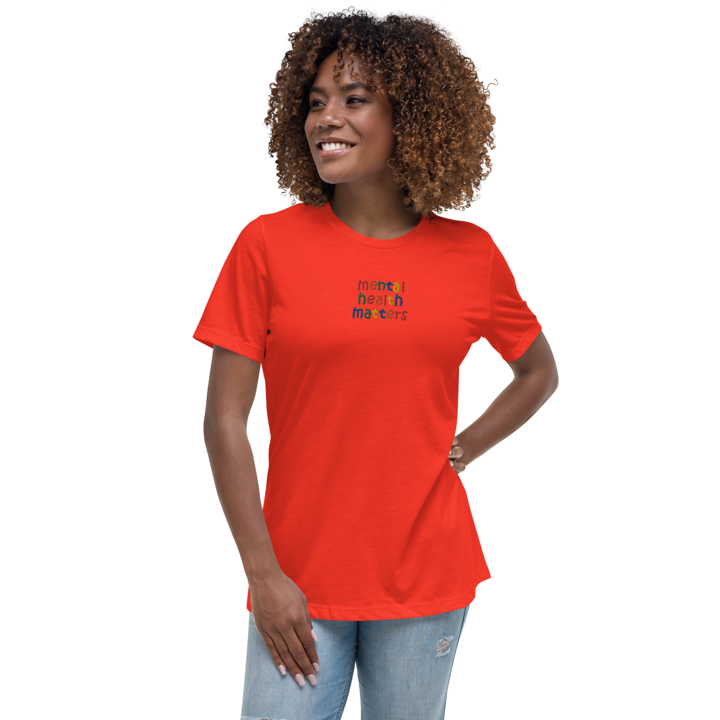 Mental Health Matters Embroidered Women's T-Shirt