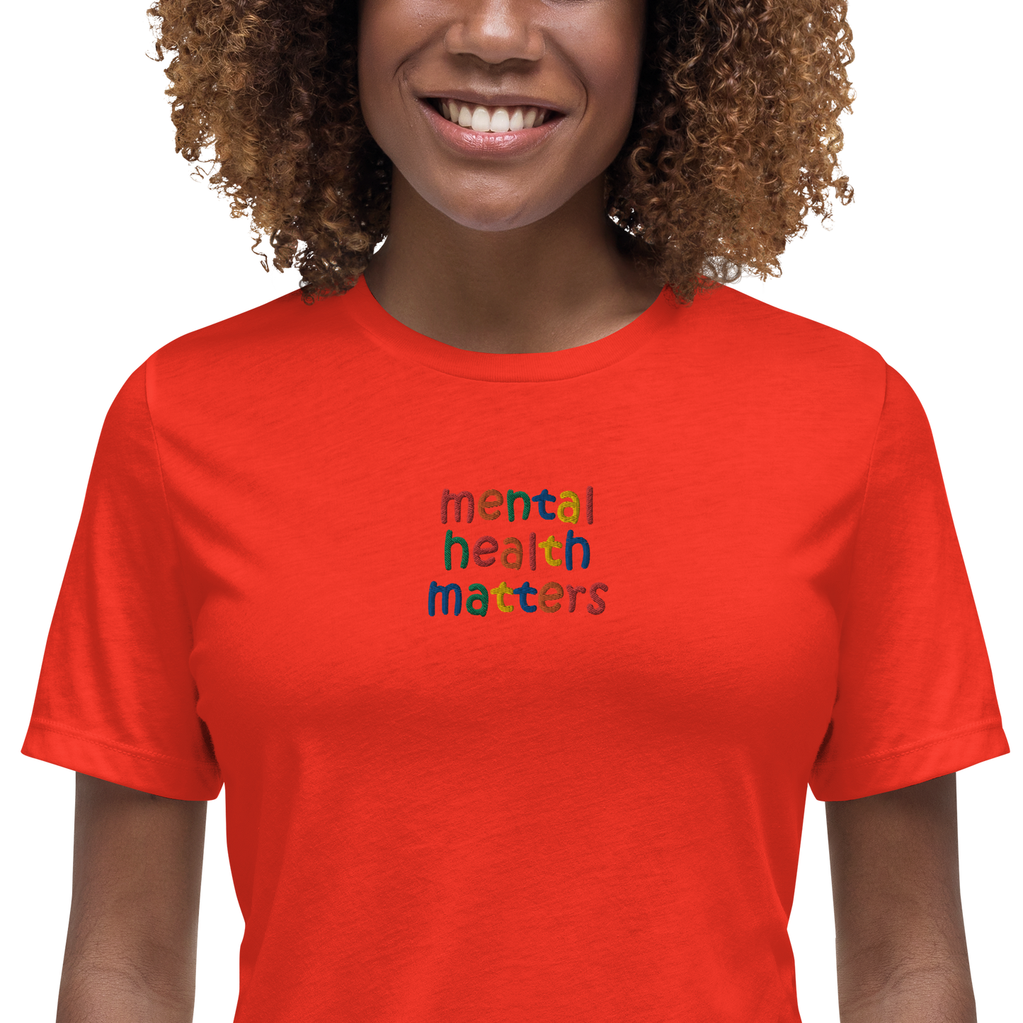 Mental Health Matters Embroidered Women's T-Shirt