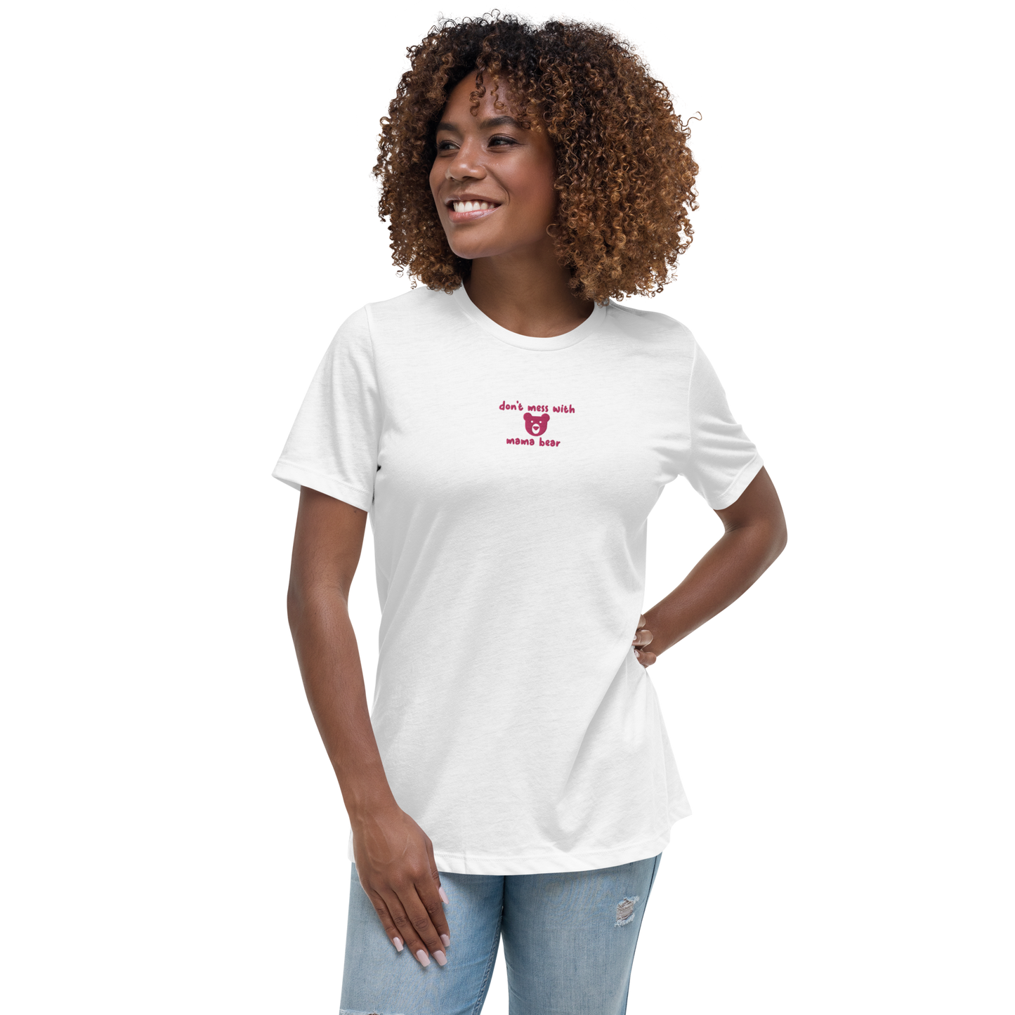 Don't Mess With Mama Bear Embroidered Women's T-Shirt