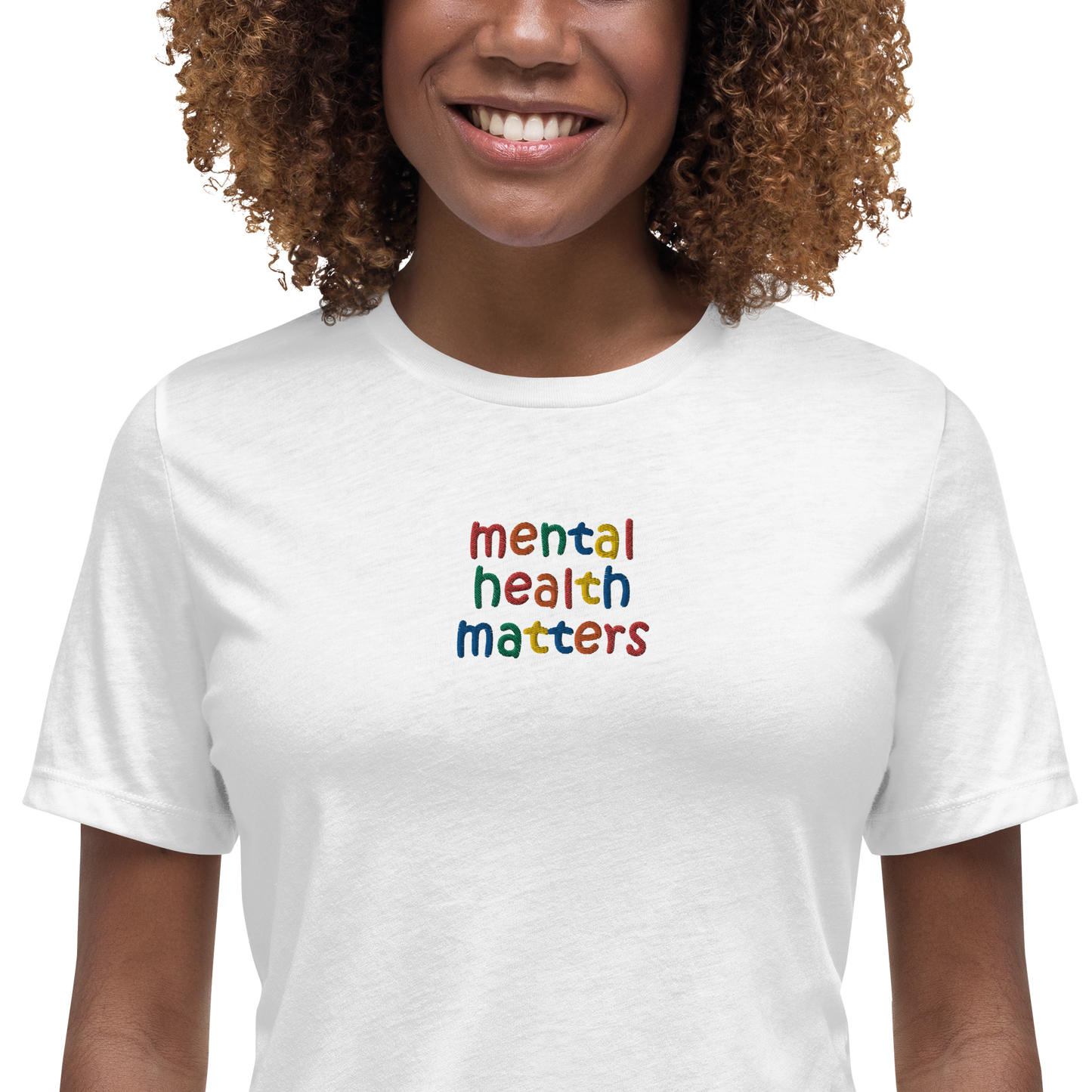 Mental Health Matters Embroidered Women's T-Shirt