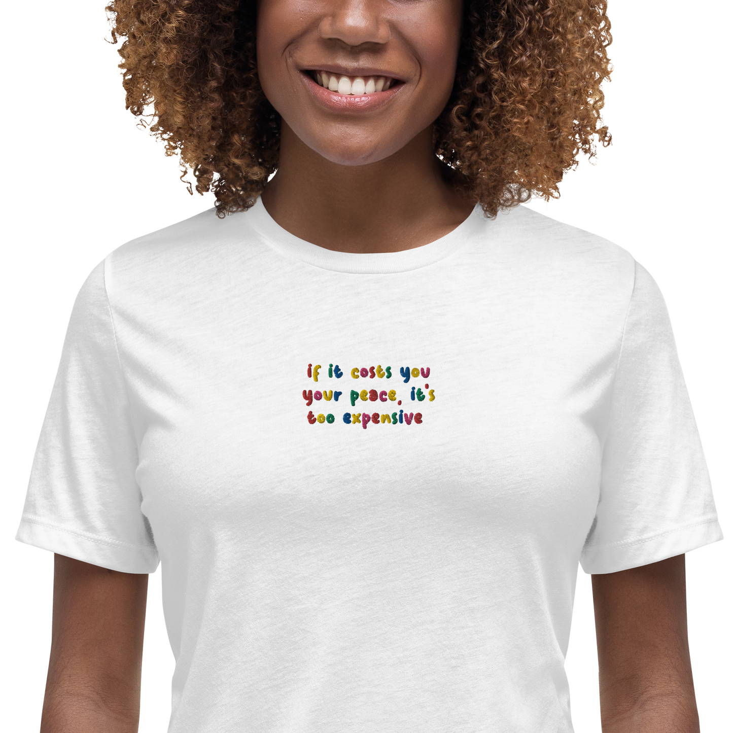 Cost Of Peace Embroidered Women's T-Shirt