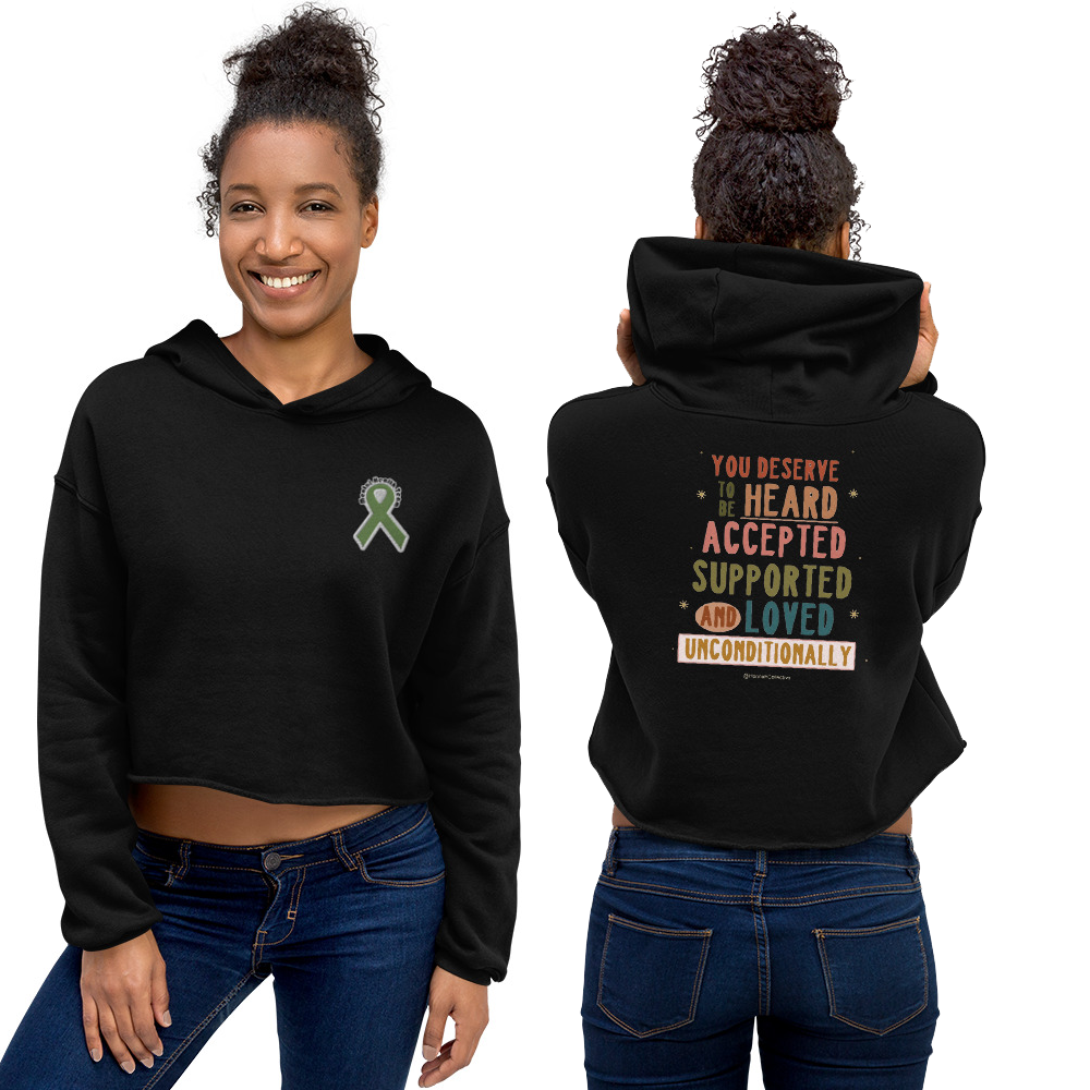 You Deserve To Be Heard Womens Crop Hoodie