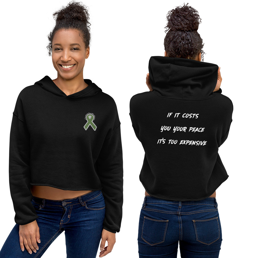 Cost Of Peace Womens Crop Hoodie