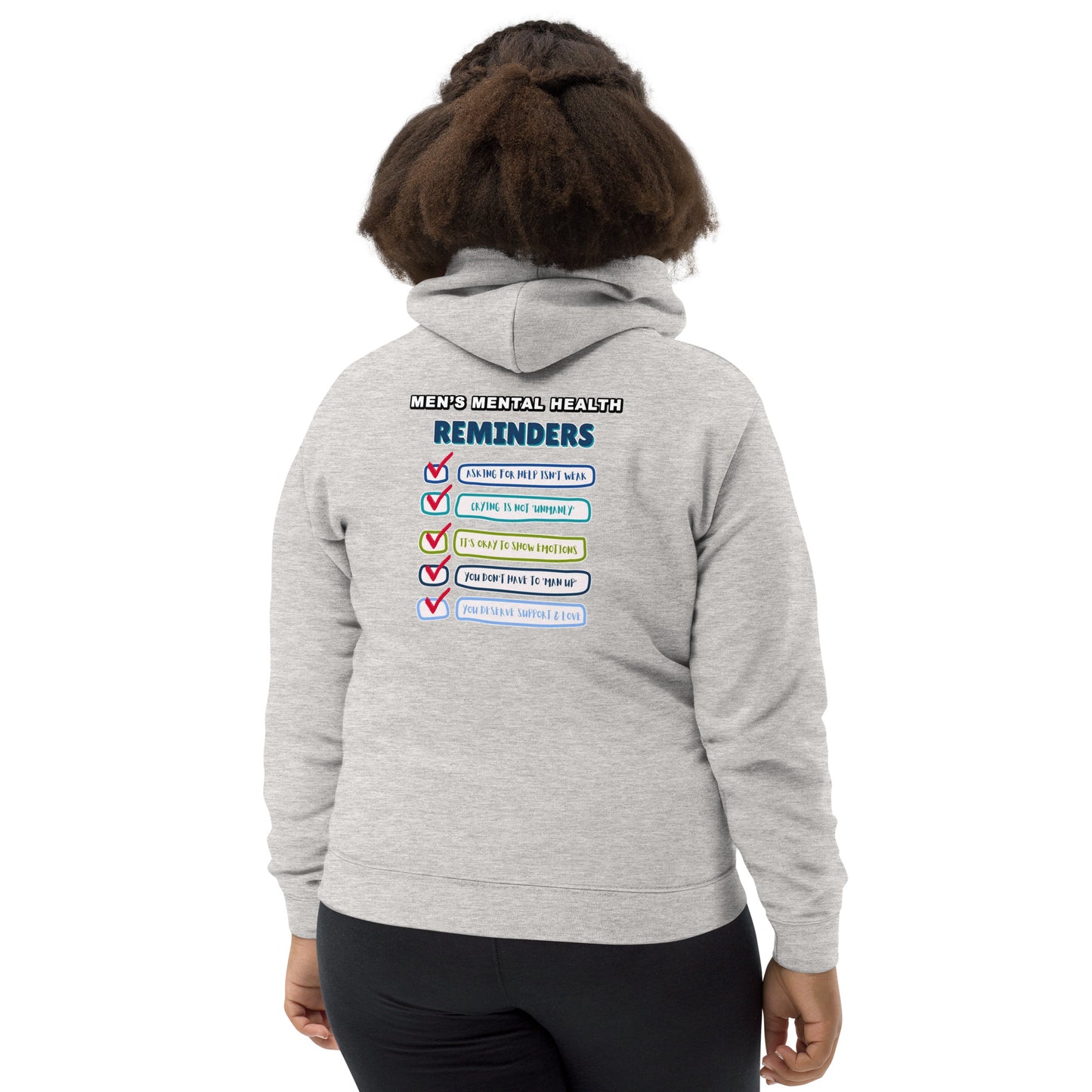 Men's Mental Health Reminders Kids Hoodie