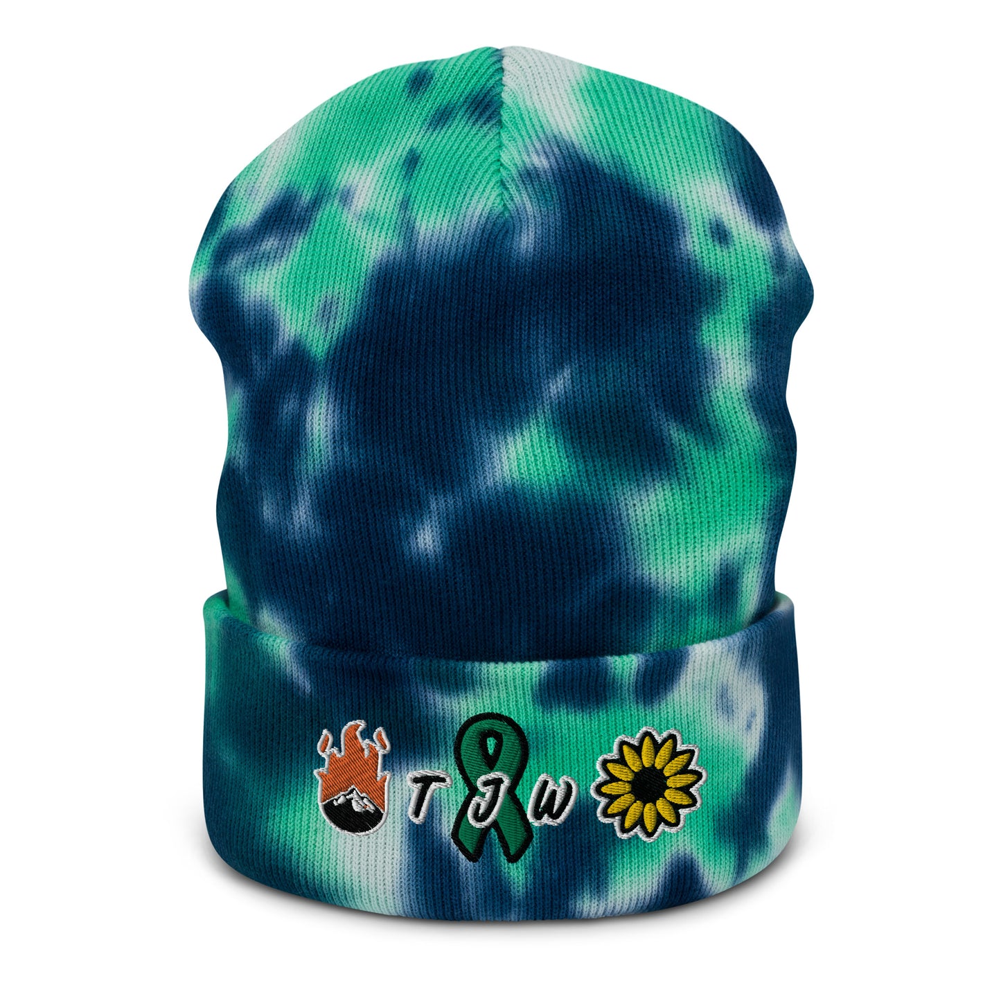 Taylor Jade Winters TJW Fire On The Mountain & Sunflower Tie-dye beanie