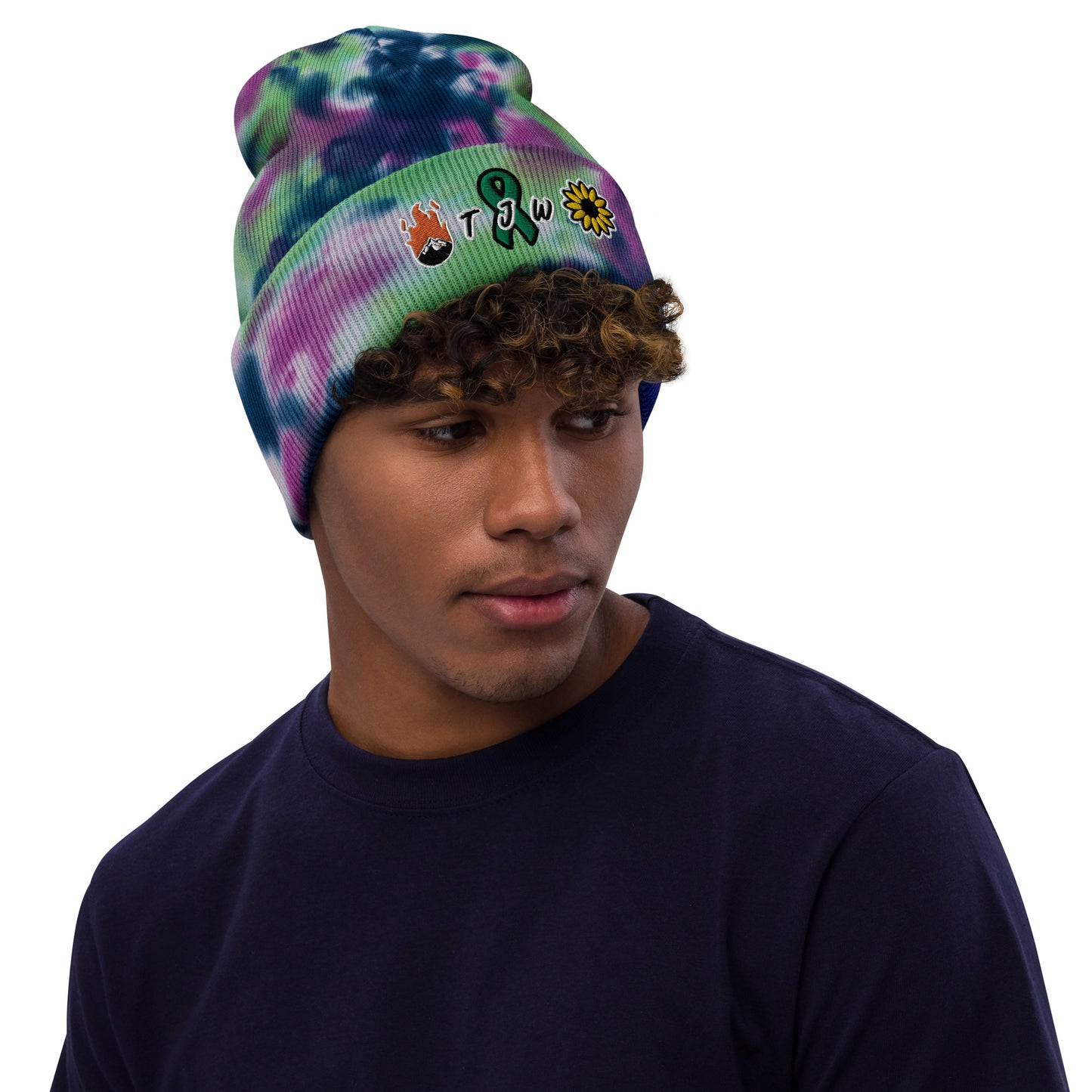 Taylor Jade Winters TJW Fire On The Mountain & Sunflower Tie-dye beanie