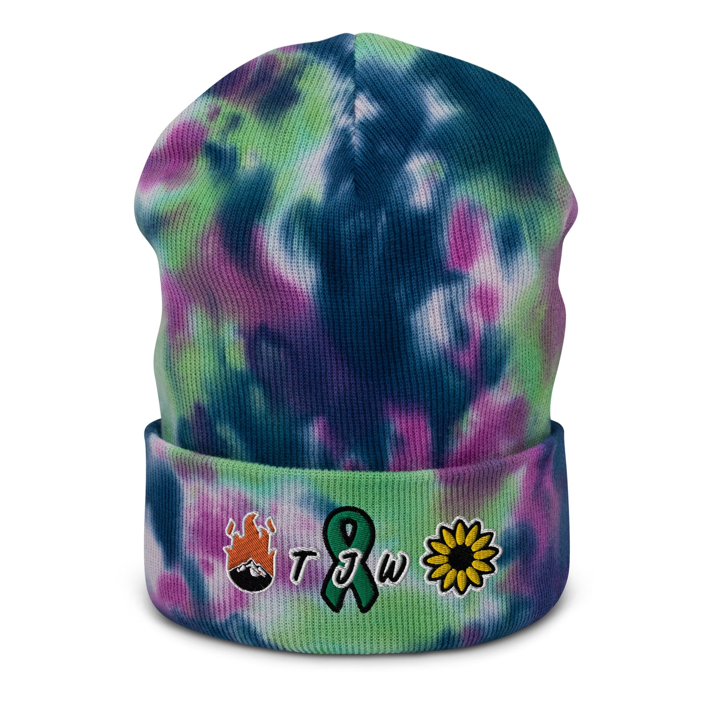 Taylor Jade Winters TJW Fire On The Mountain & Sunflower Tie-dye beanie