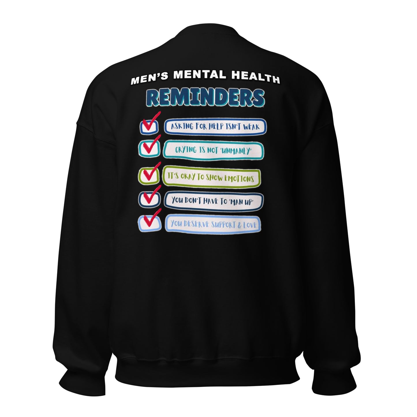 Men's Mental Health Reminders Unisex Sweatshirt