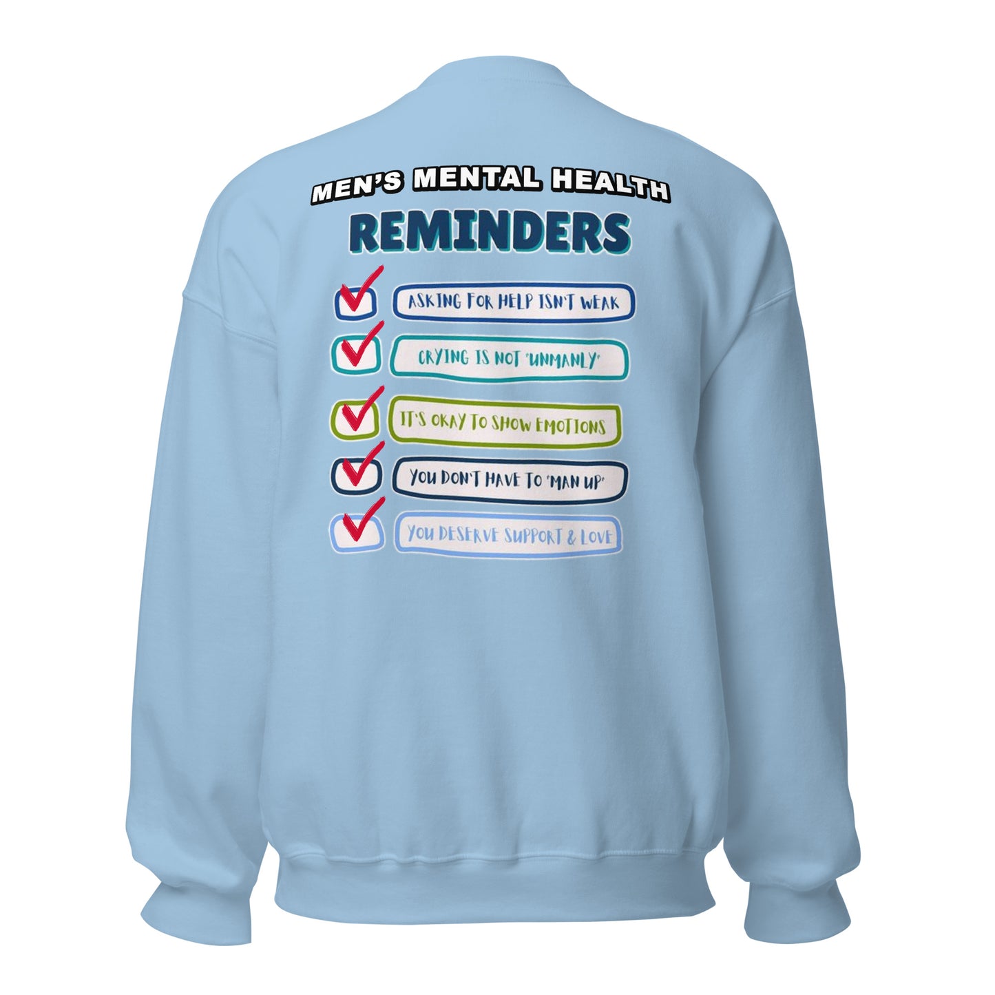 Men's Mental Health Reminders Unisex Sweatshirt