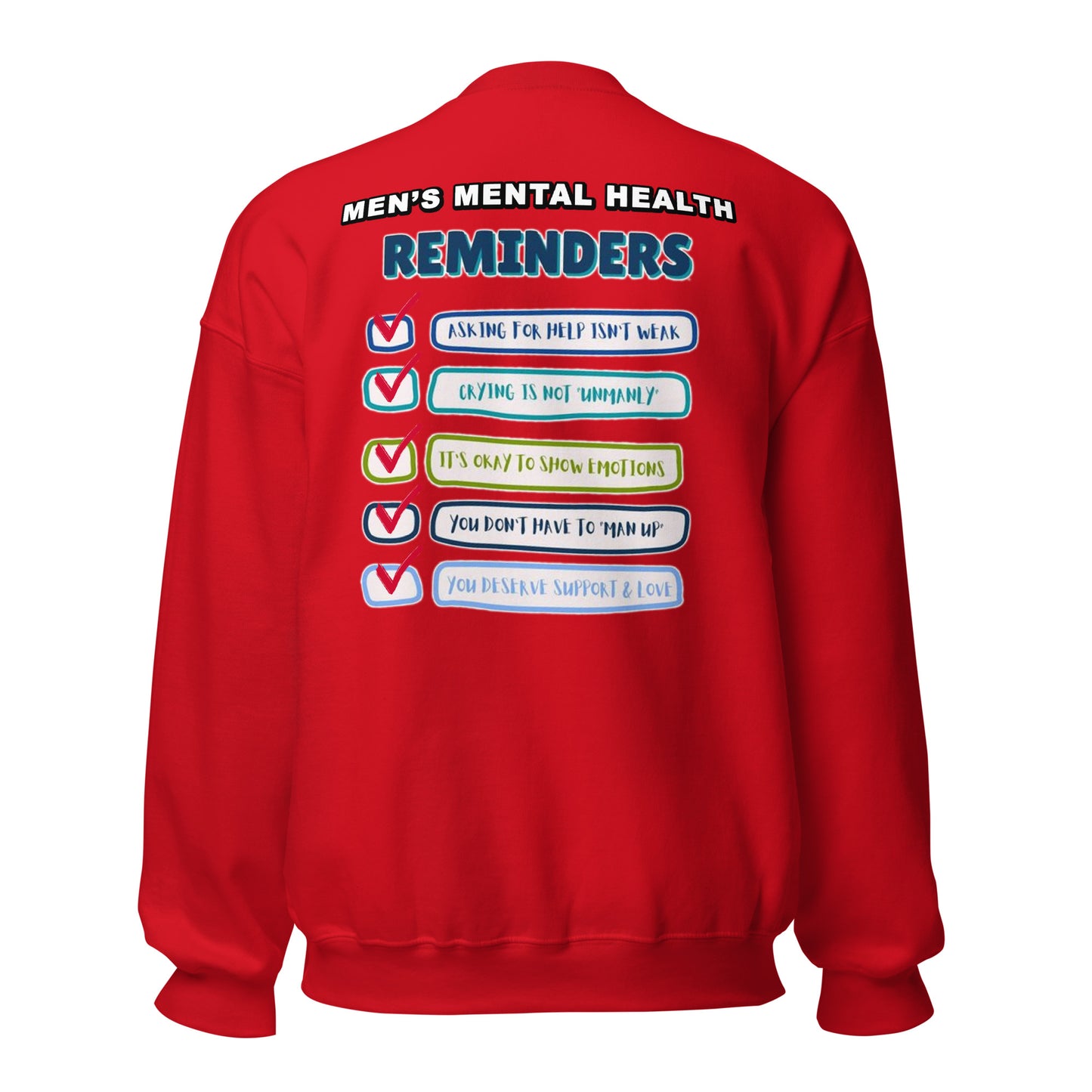 Men's Mental Health Reminders Unisex Sweatshirt