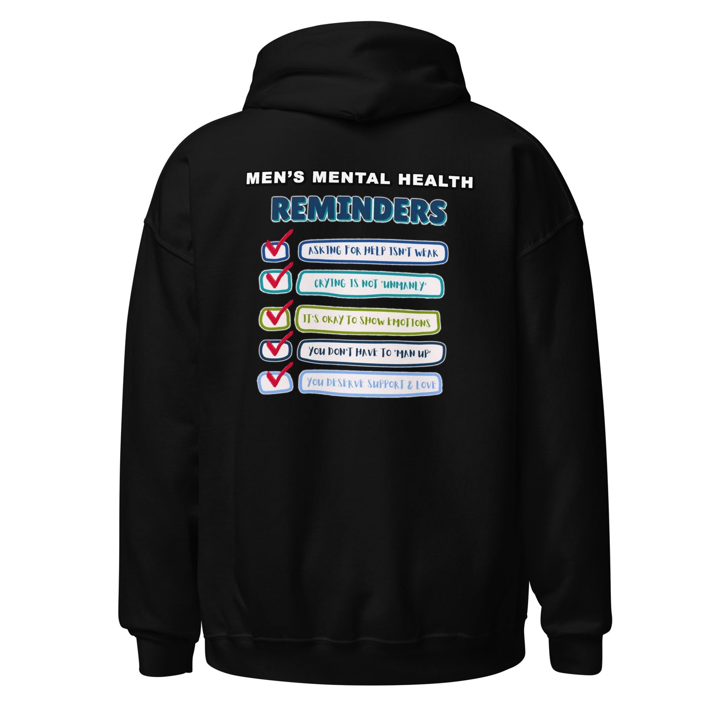 Men's Mental Health Reminders Unisex Hoodie