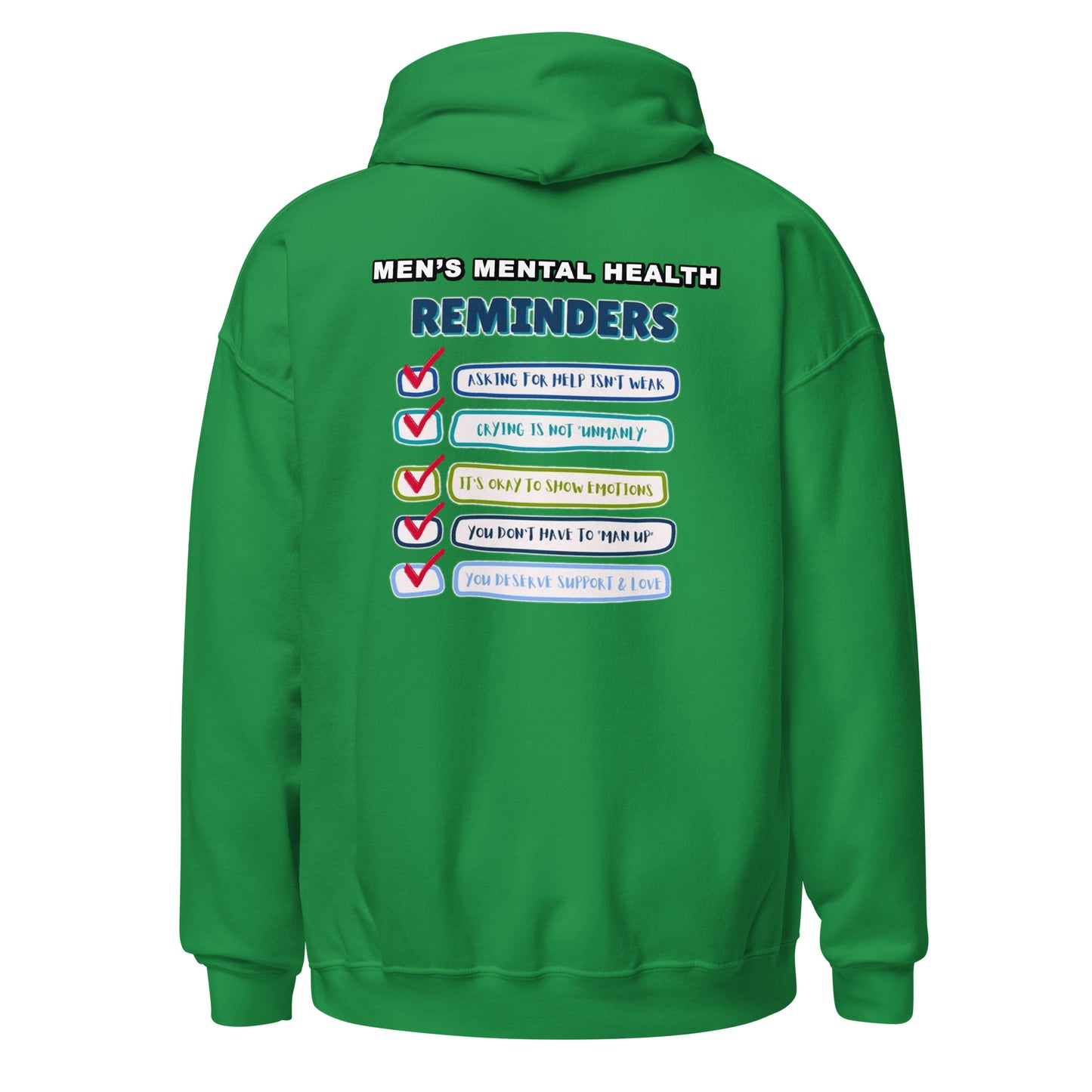 Men's Mental Health Reminders Unisex Hoodie