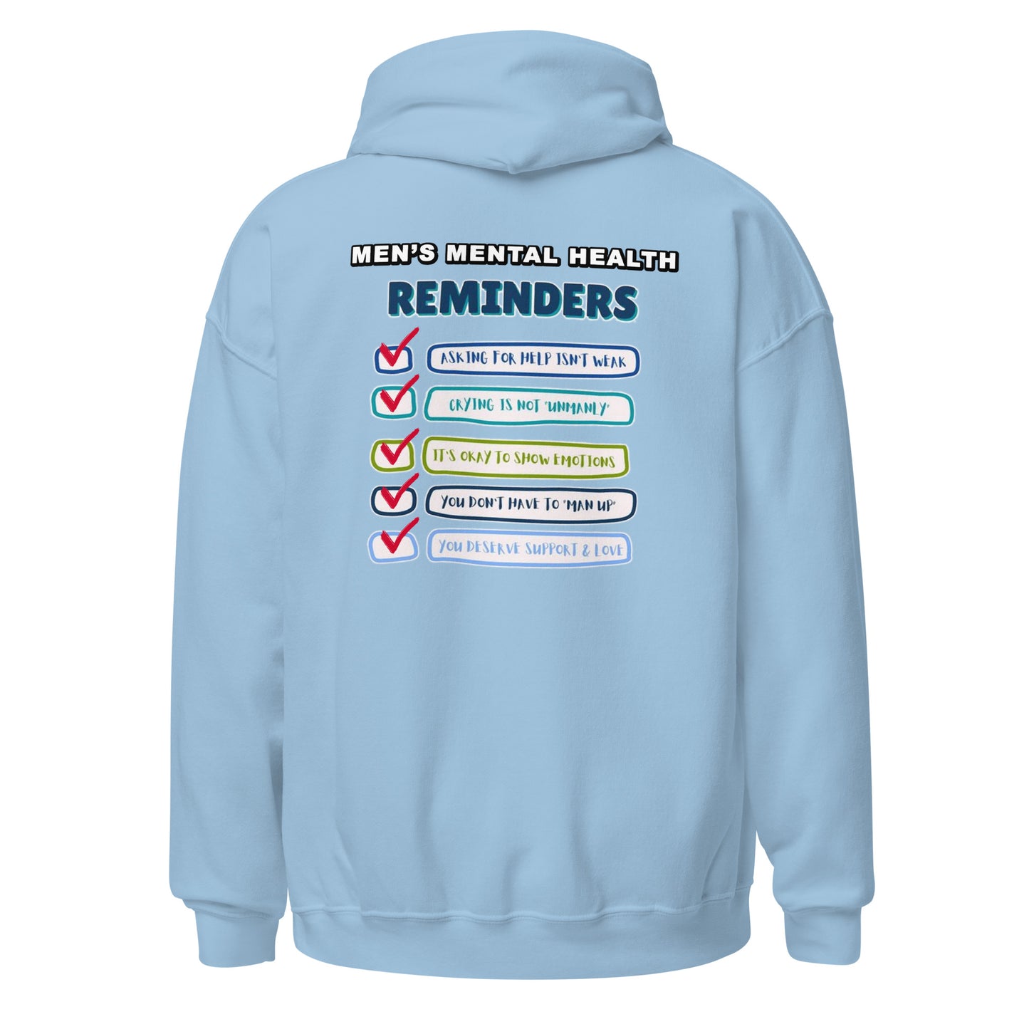 Men's Mental Health Reminders Unisex Hoodie