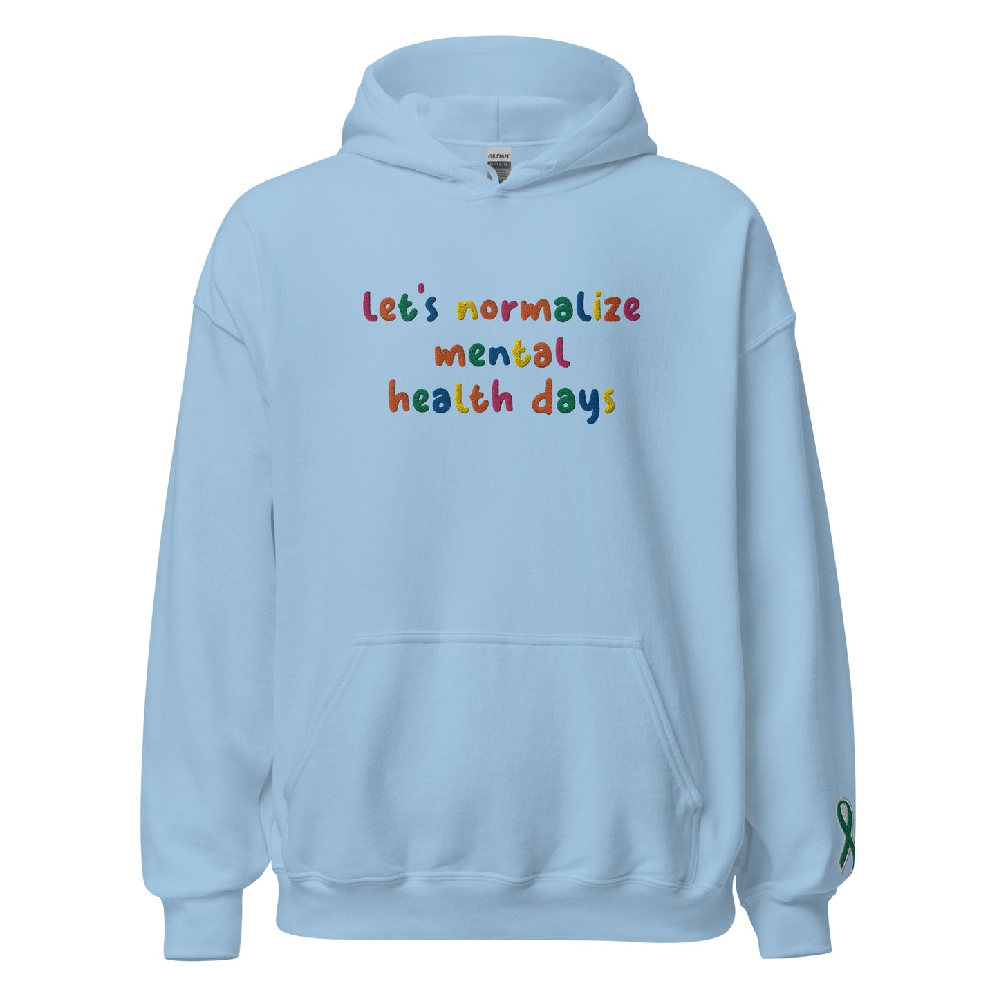 Let's Normalize Mental Health Days Embroidered Unisex Hoodie