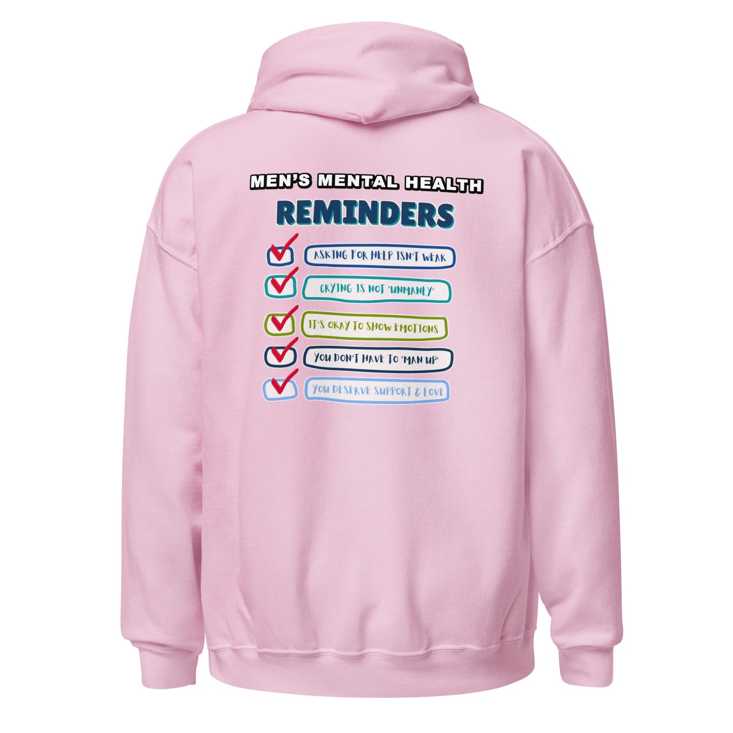 Men's Mental Health Reminders Unisex Hoodie