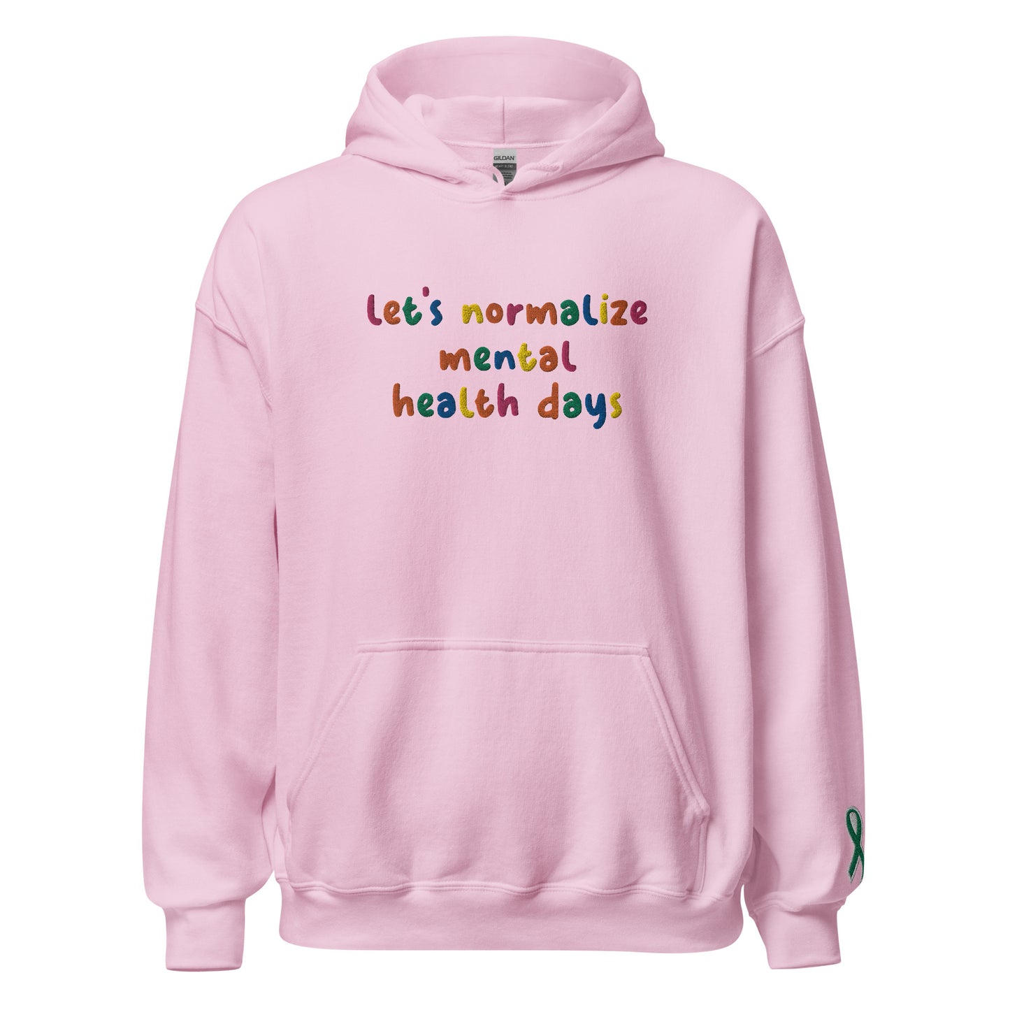 Let's Normalize Mental Health Days Embroidered Unisex Hoodie