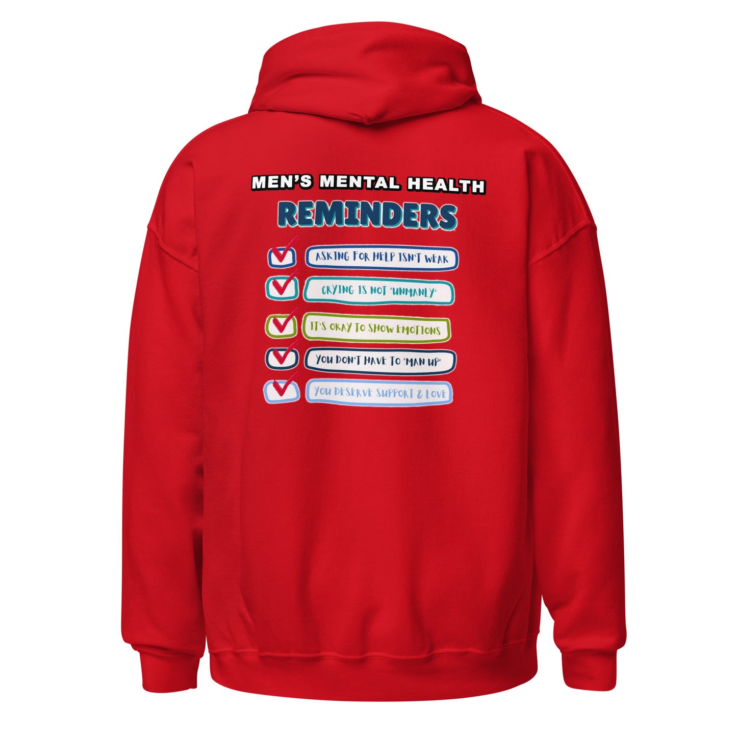 Men's Mental Health Reminders Unisex Hoodie