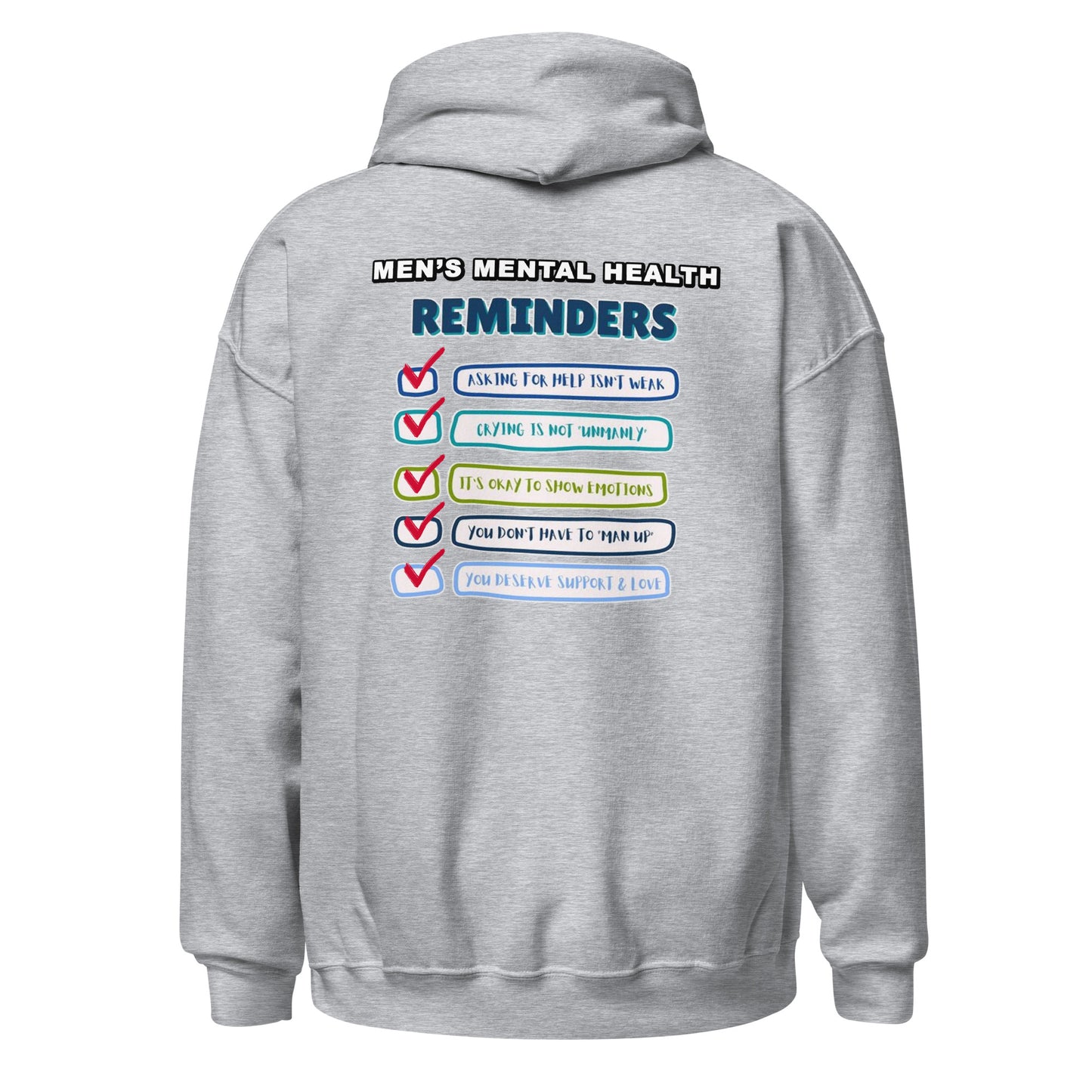 Men's Mental Health Reminders Unisex Hoodie