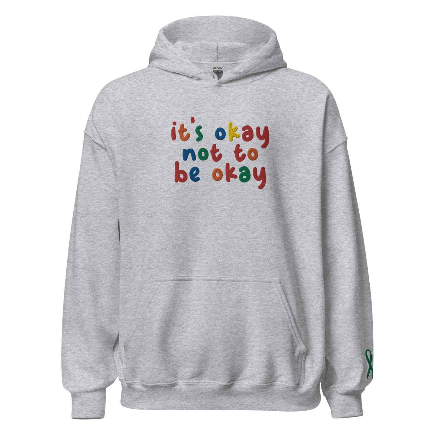 It's Okay Not To Be Okay Embroidered Unisex Hoodie