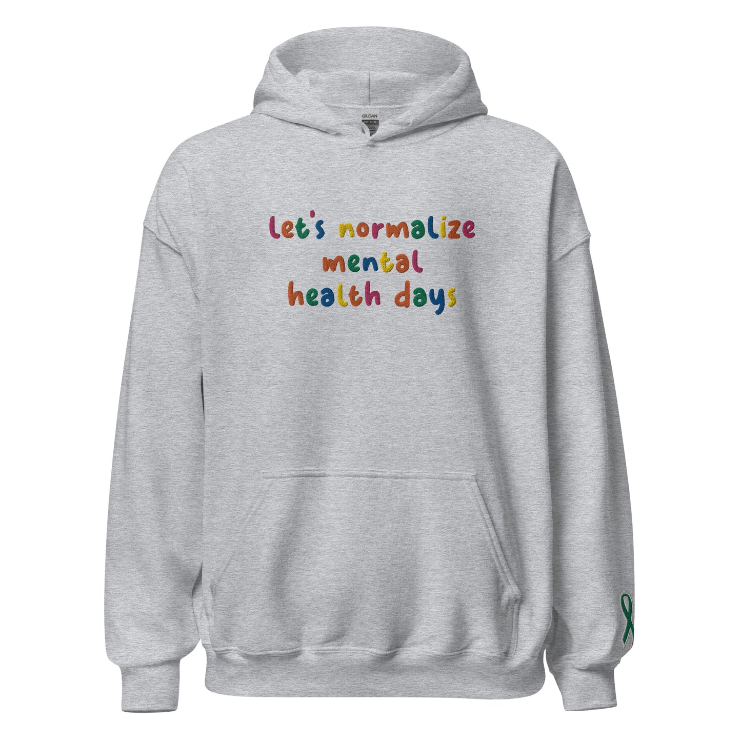 Let's Normalize Mental Health Days Embroidered Unisex Hoodie