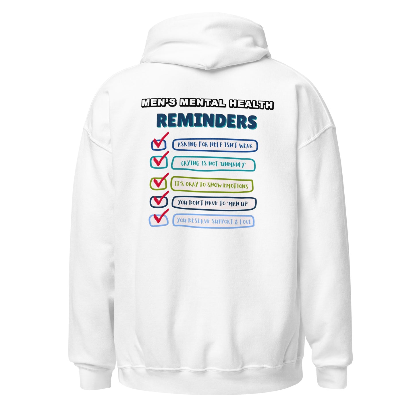 Men's Mental Health Reminders Unisex Hoodie