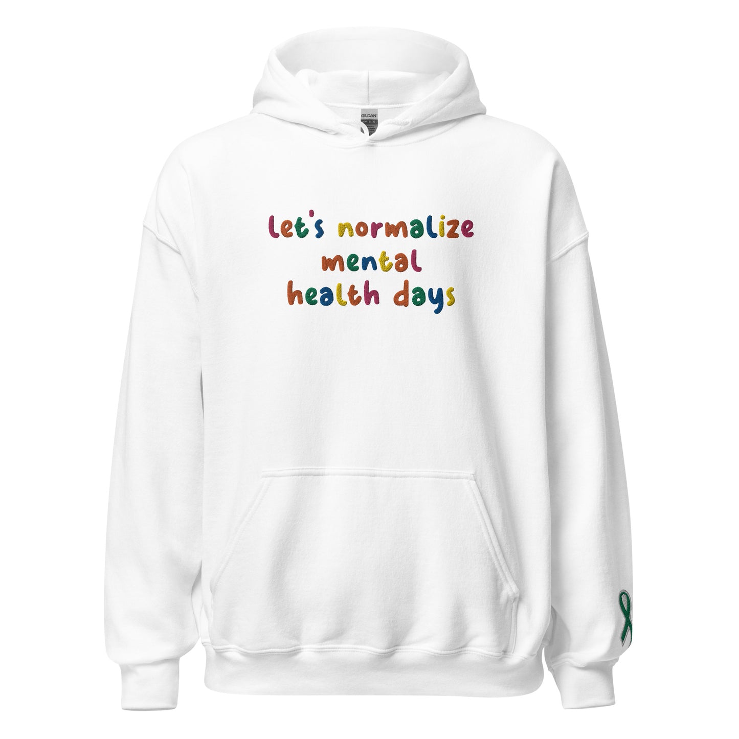 Let's Normalize Mental Health Days Embroidered Unisex Hoodie